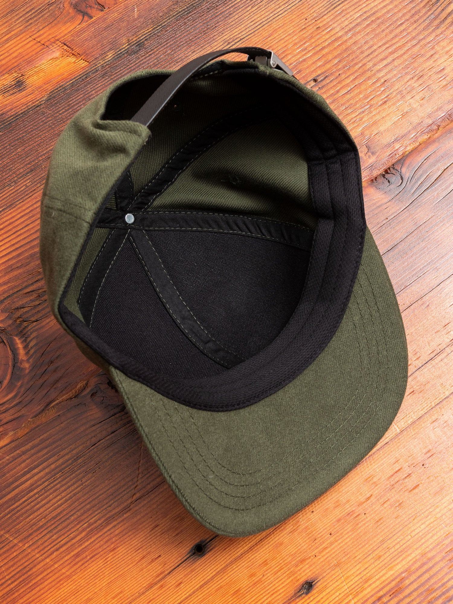 Military Flannel 6-Panel Hat in Olive - Image 7