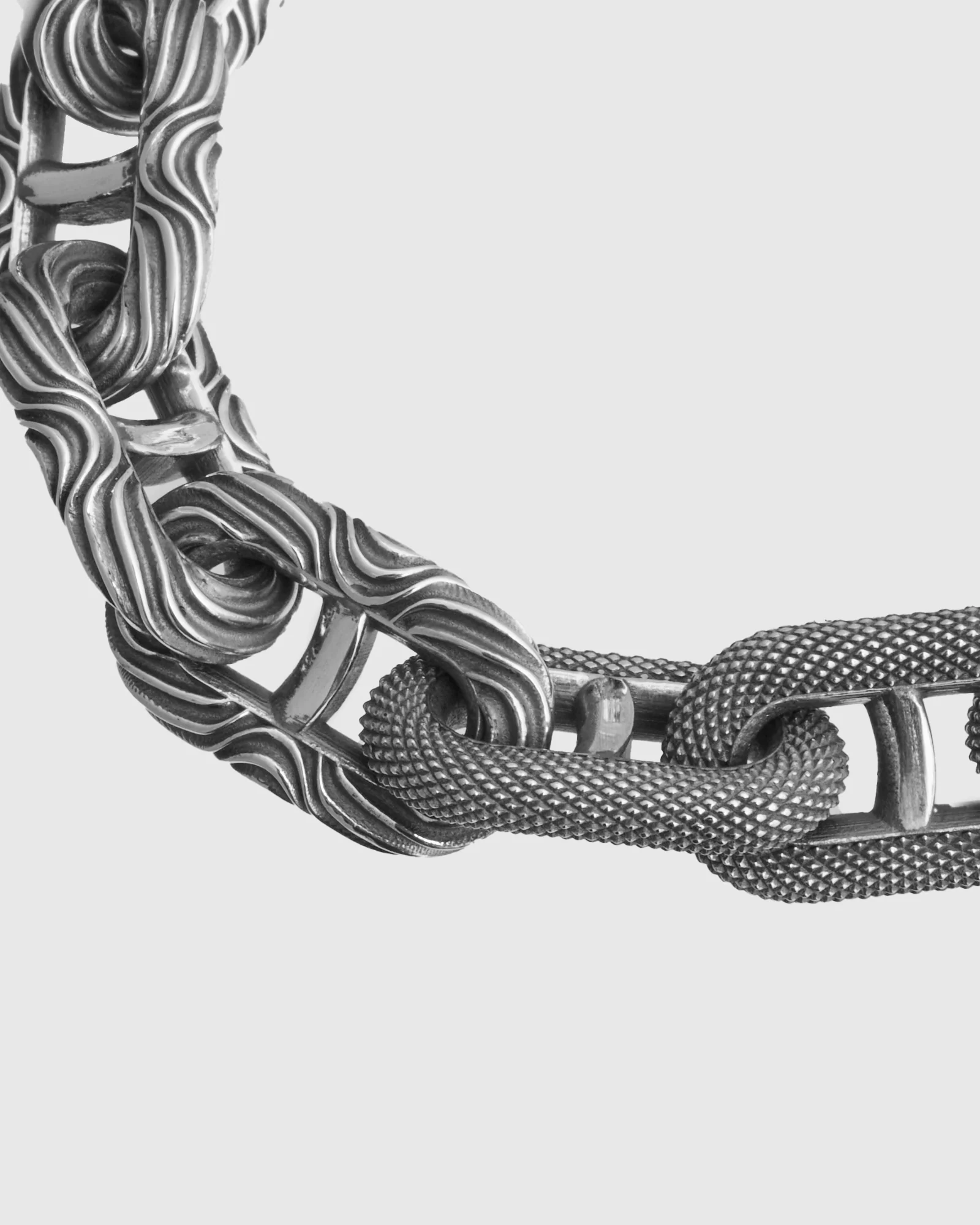 Mixed Motif Model 22 Bracelet Size A in Sterling Silver - Image 5