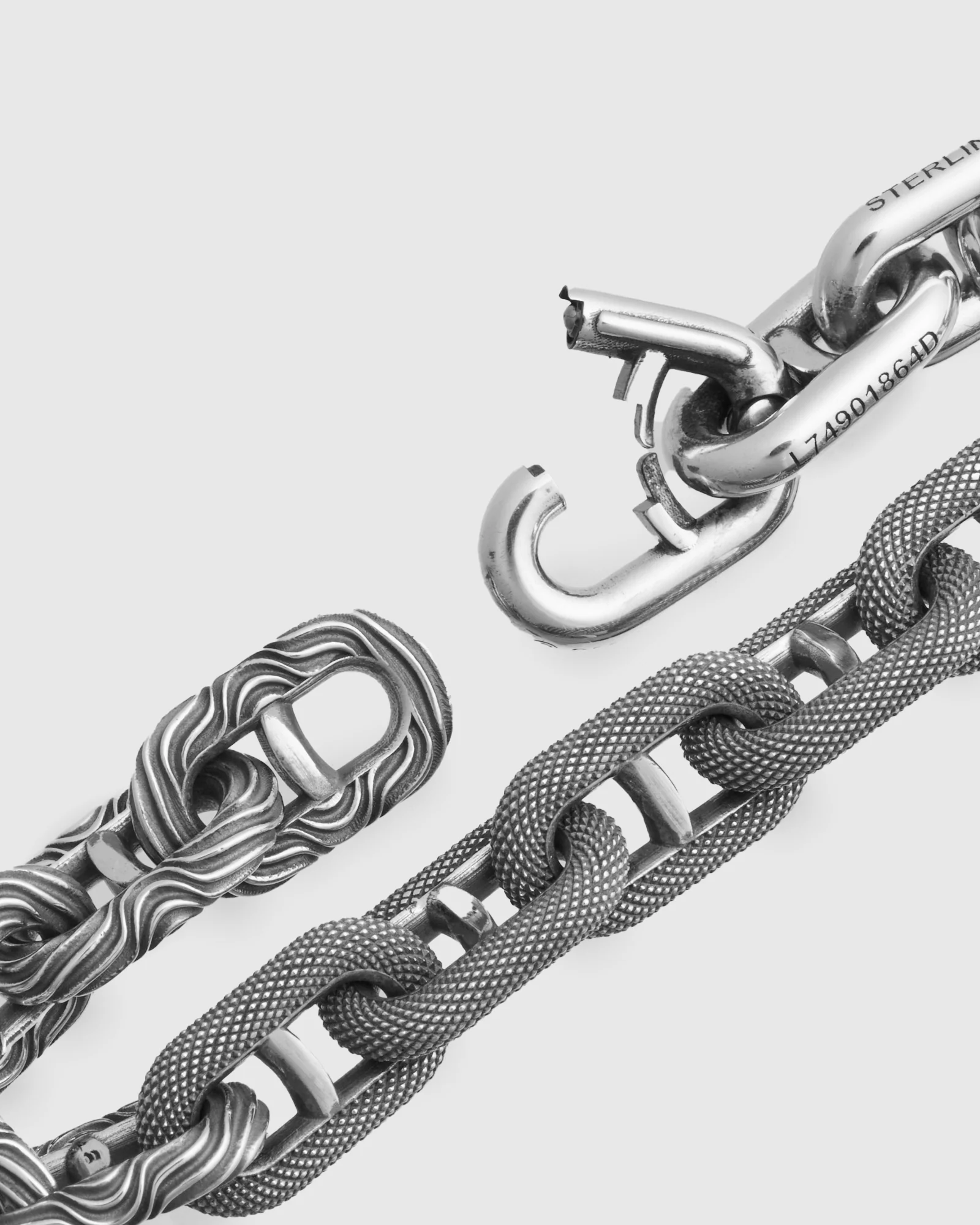 Mixed Motif Model 22 Bracelet Size A in Sterling Silver - Image 6
