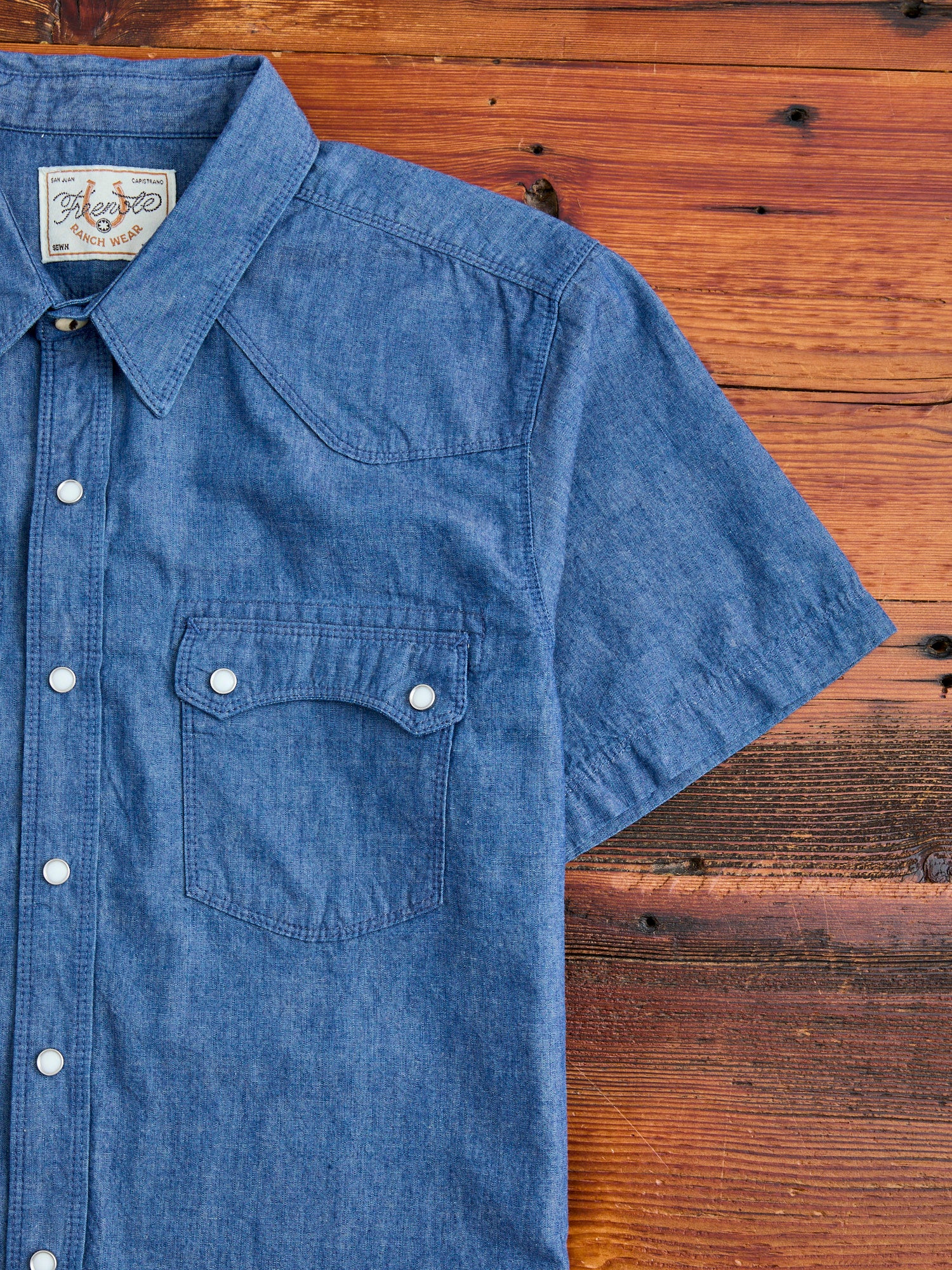 Modern Western Shirt in Indigo Chambray - Image 4