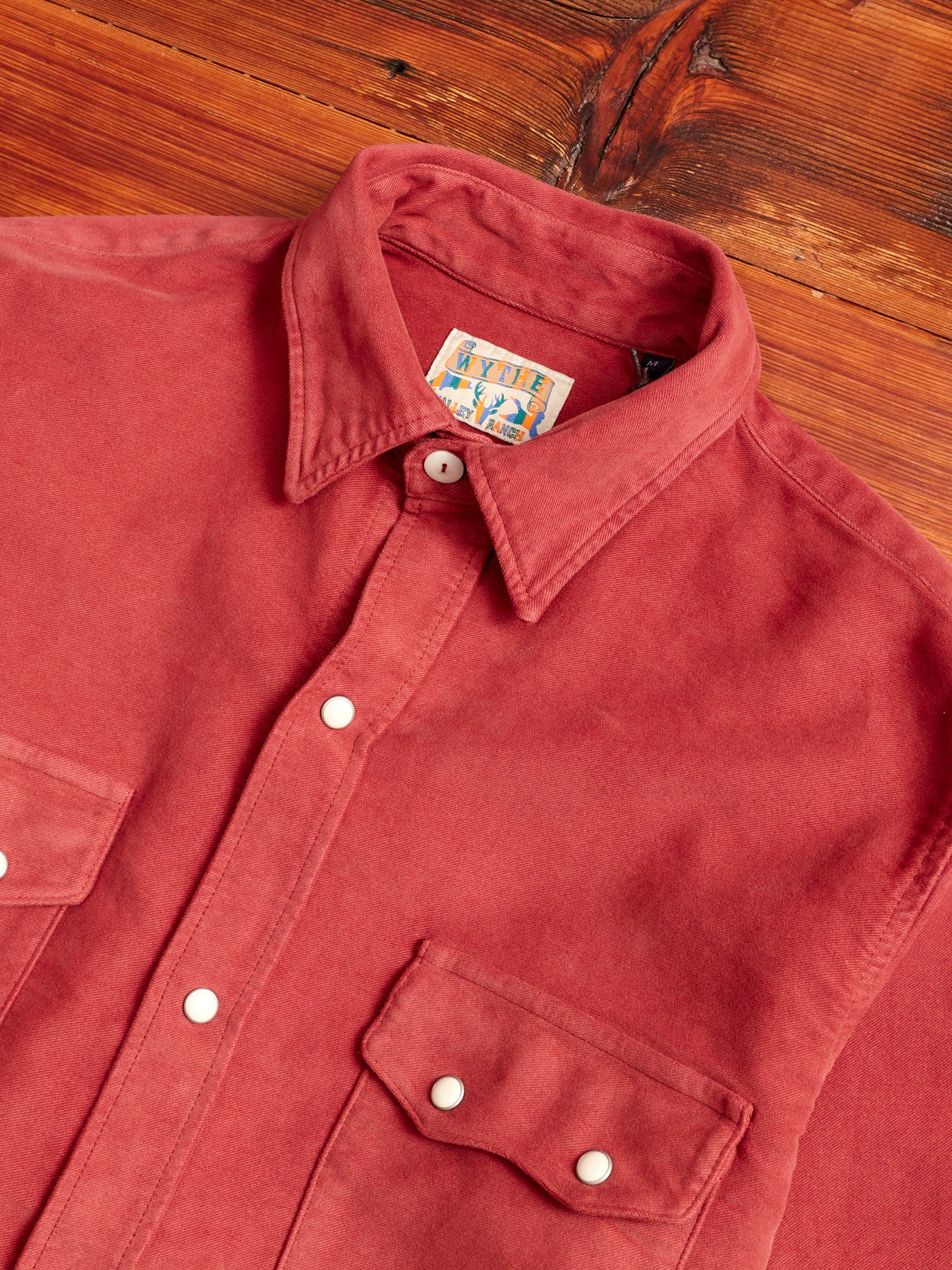 Moleskin Pearl Snap Shirt in Merlot - Image 3