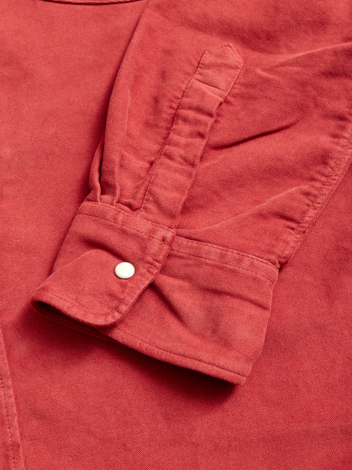 Moleskin Pearl Snap Shirt in Merlot - Image 6