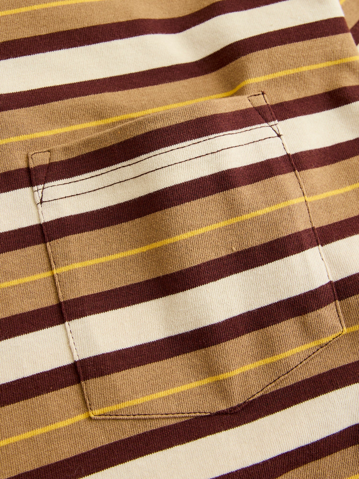 Multistripe Pocket T-Shirt in Light Brown - Image 5
