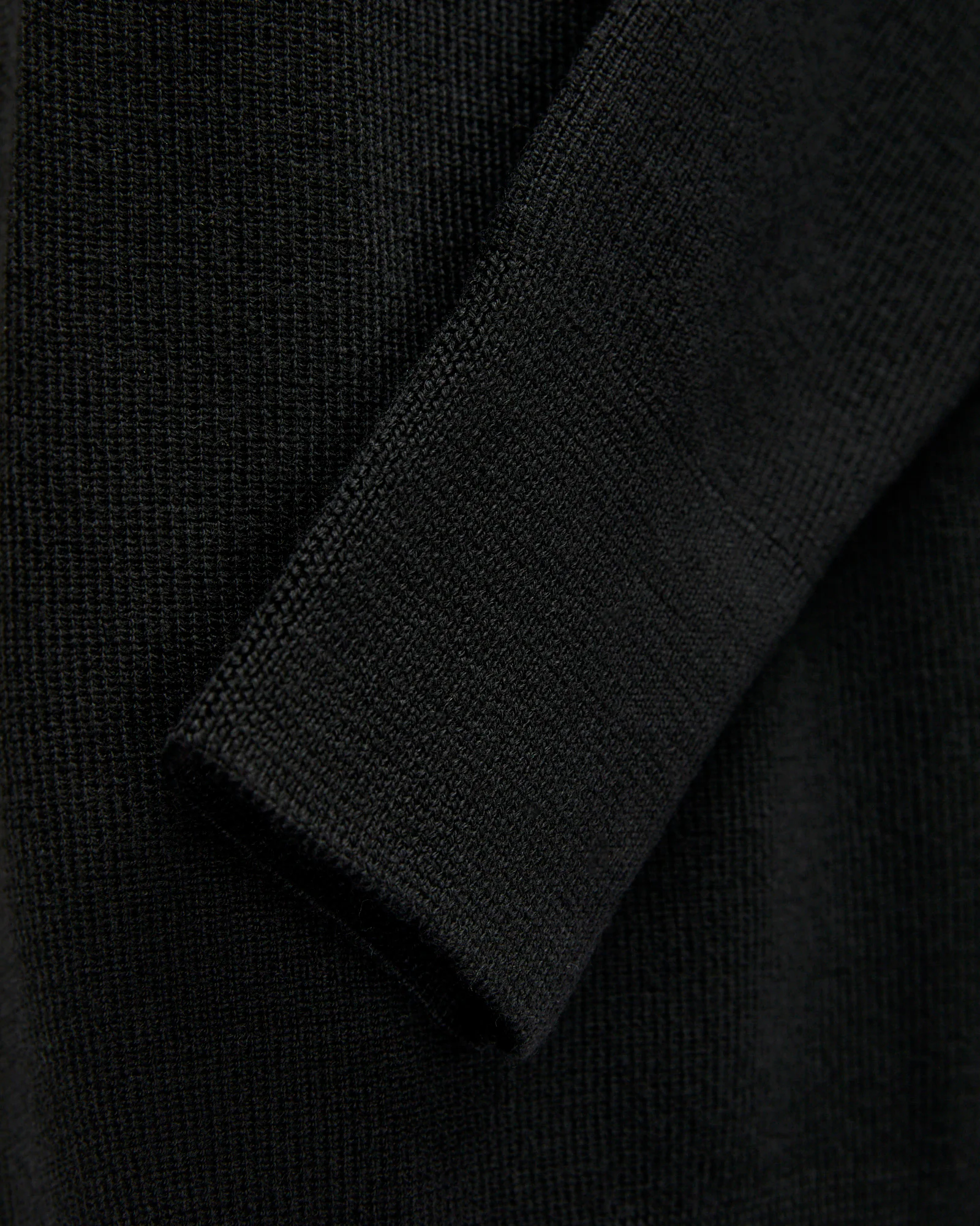 MWCC01 "Good Basics" Merino Wool Knit Sweater in Deep Black - Image 4