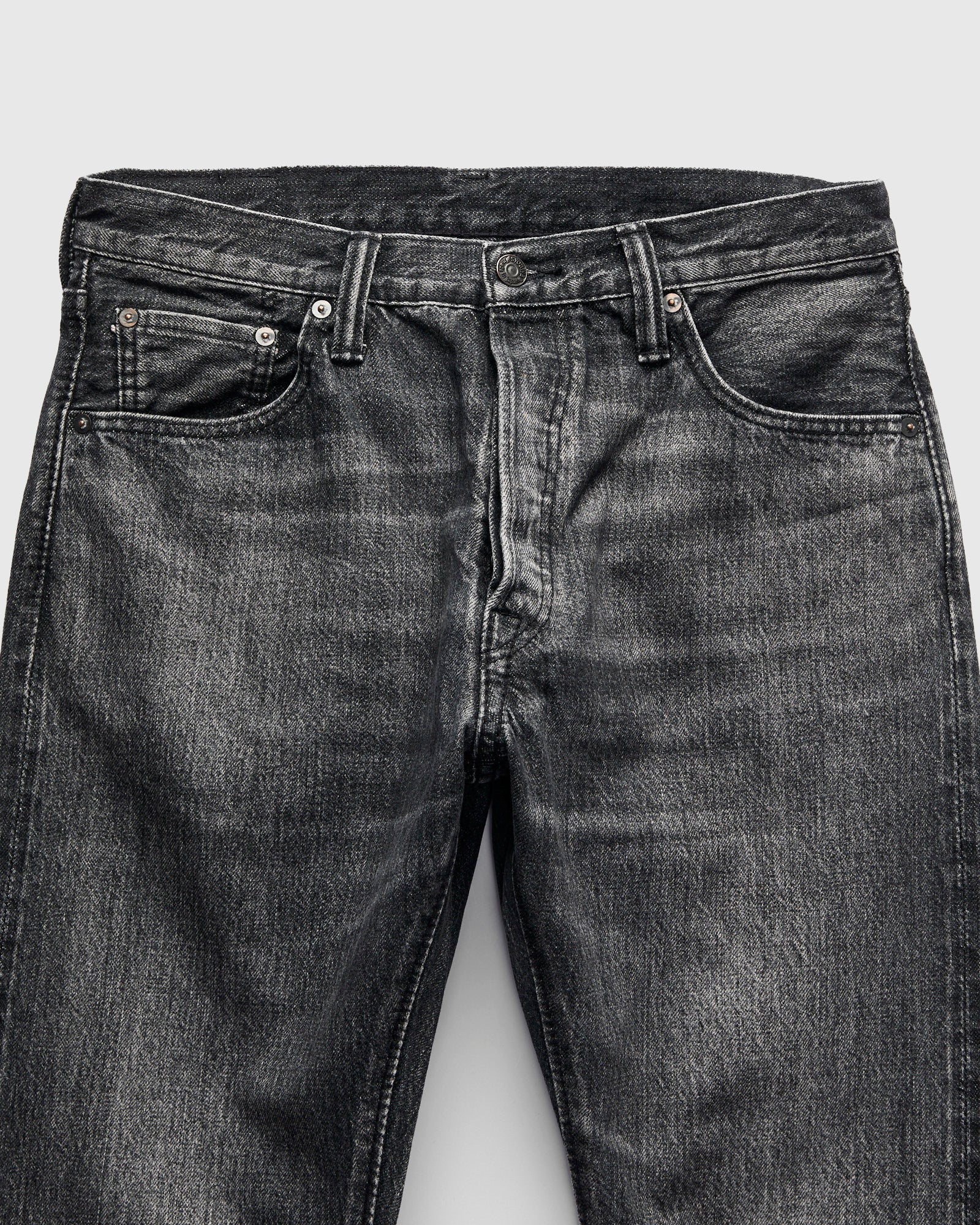 "Natural Used Black" 14oz Washed Selvedge Denim - Relaxed Tapered Fit - Image 5