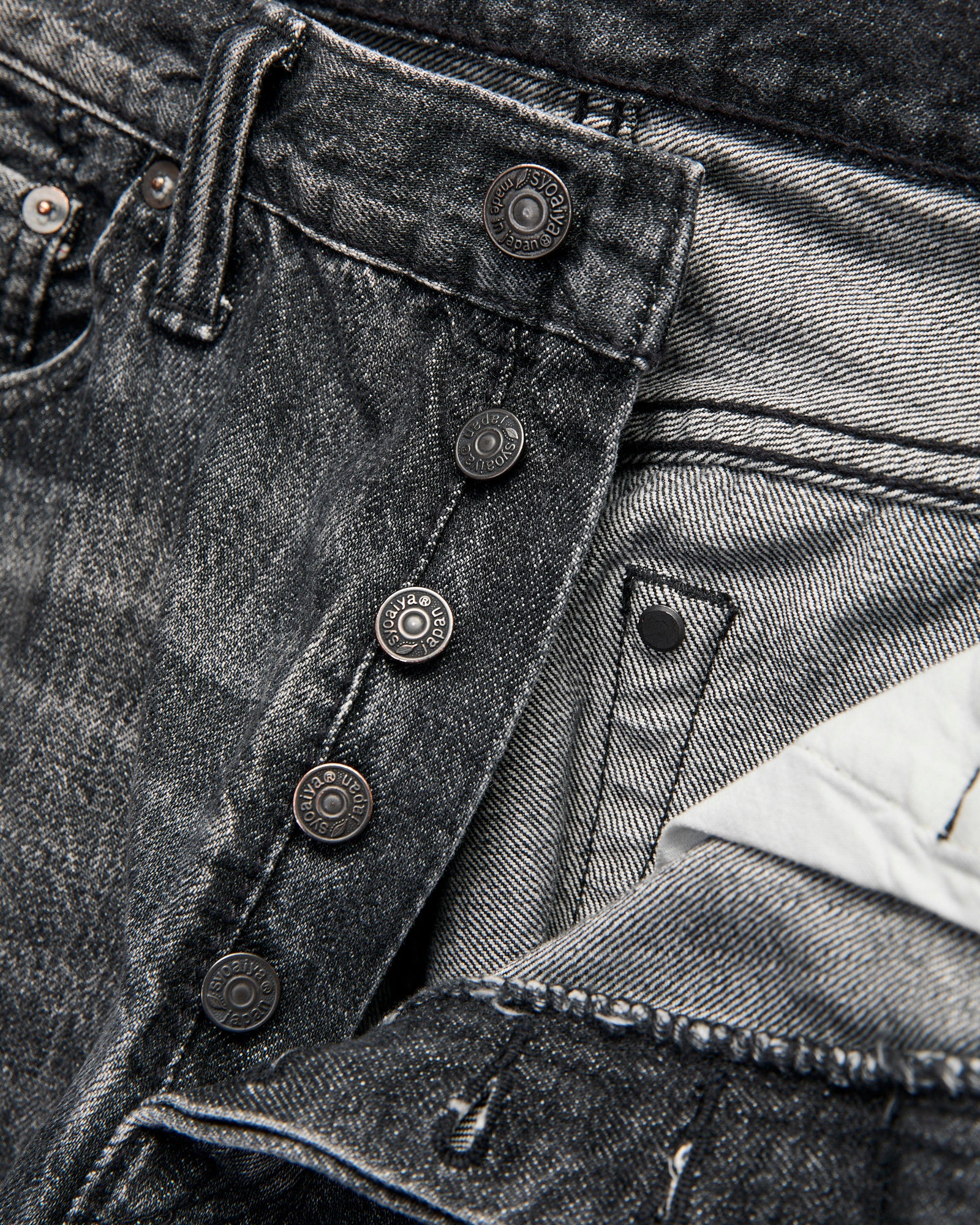 "Natural Used Black" 14oz Washed Selvedge Denim - Relaxed Tapered Fit - Image 7