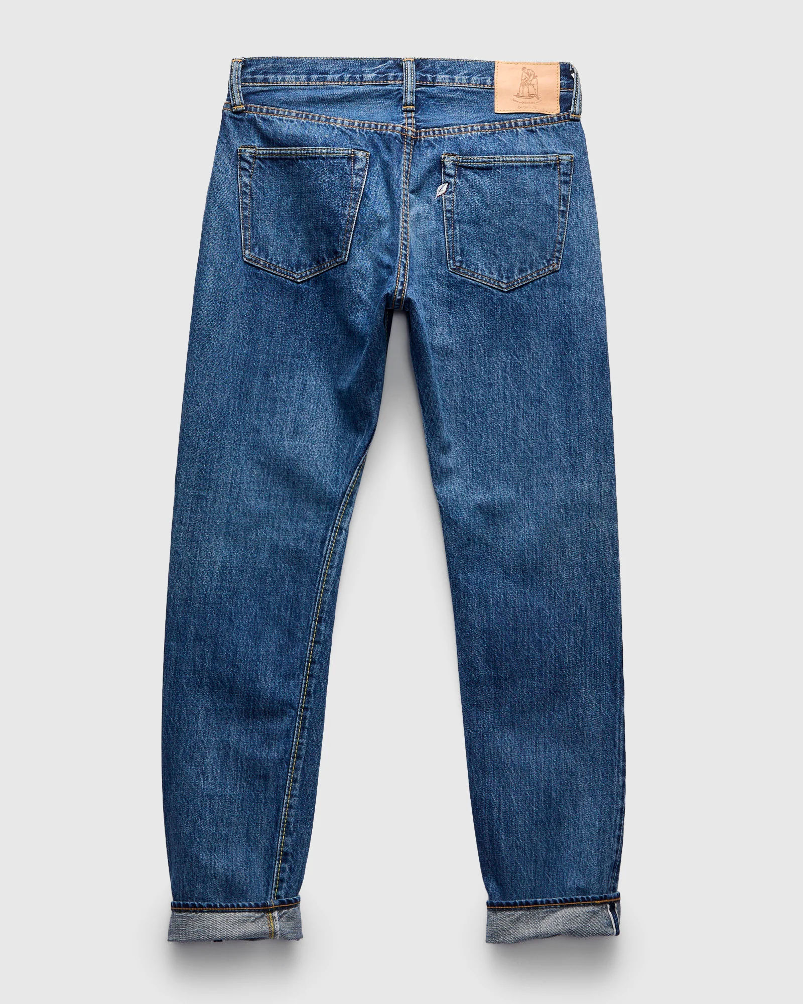 "Natural Used Indigo" 14oz Washed Selvedge Denim - Relaxed Tapered Fit - Image 2