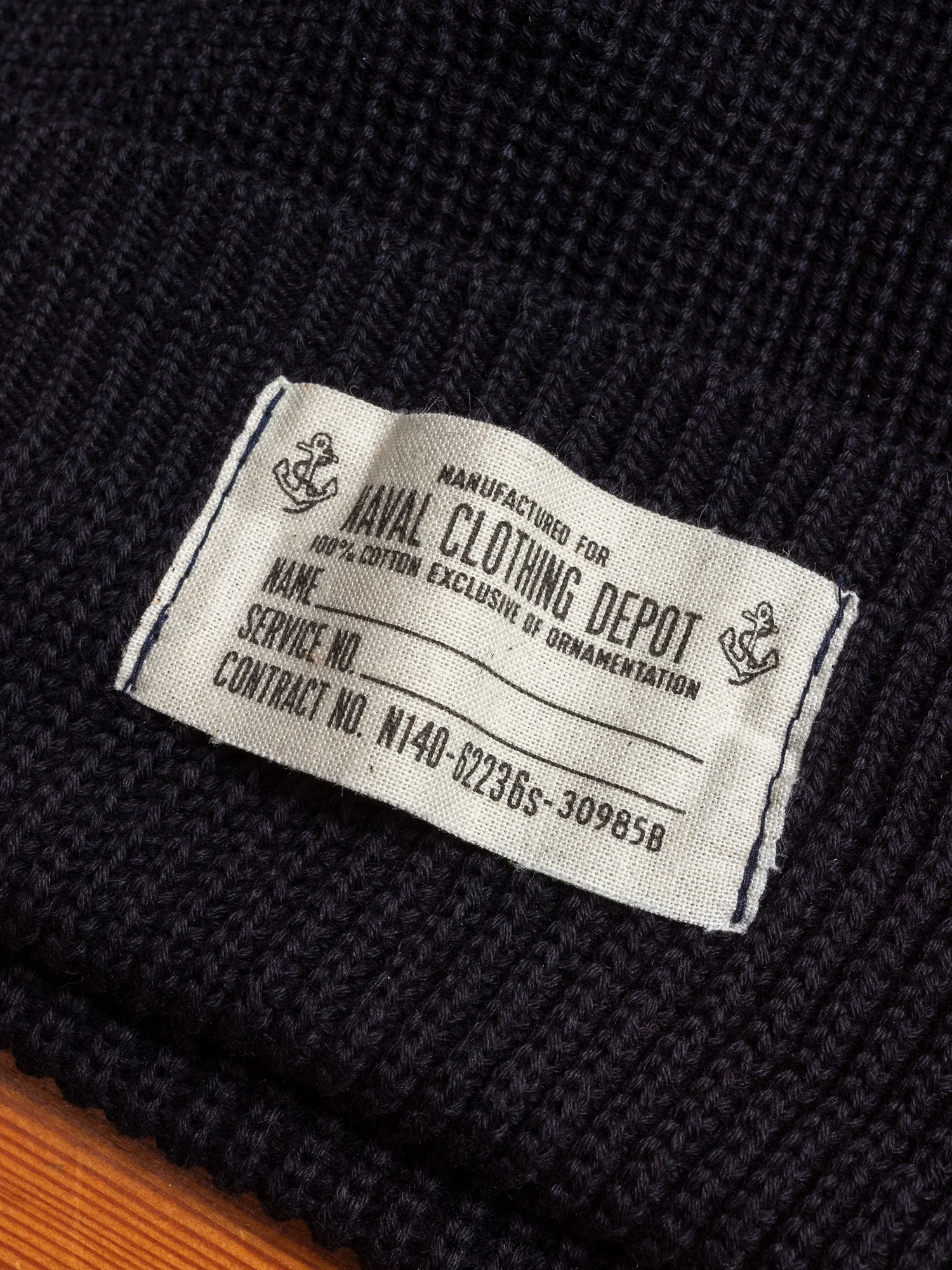 Naval Watch Cap in Dark Navy - Image 2