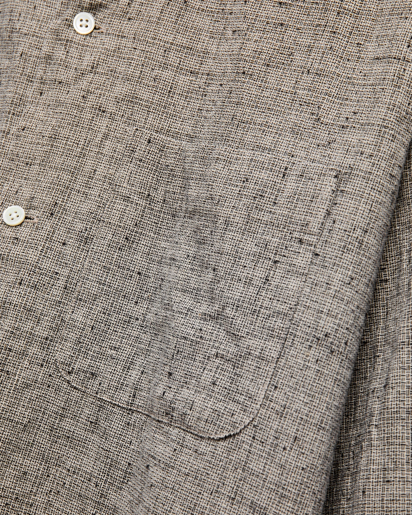 Nep Check Linen Button-Down Shirt in Beige - Image 4