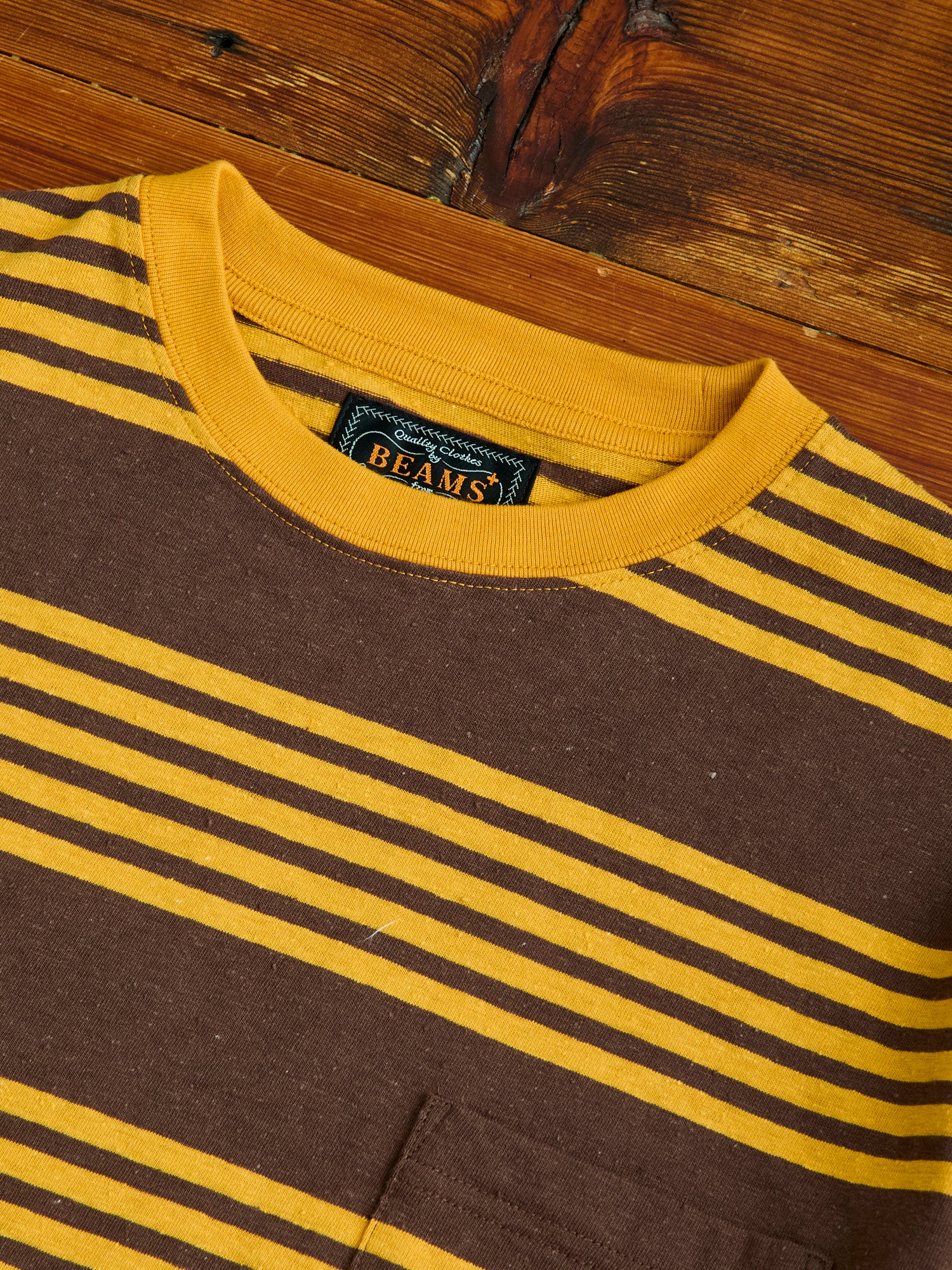 Nep Stripe Pocket T-Shirt in Brown - Image 3