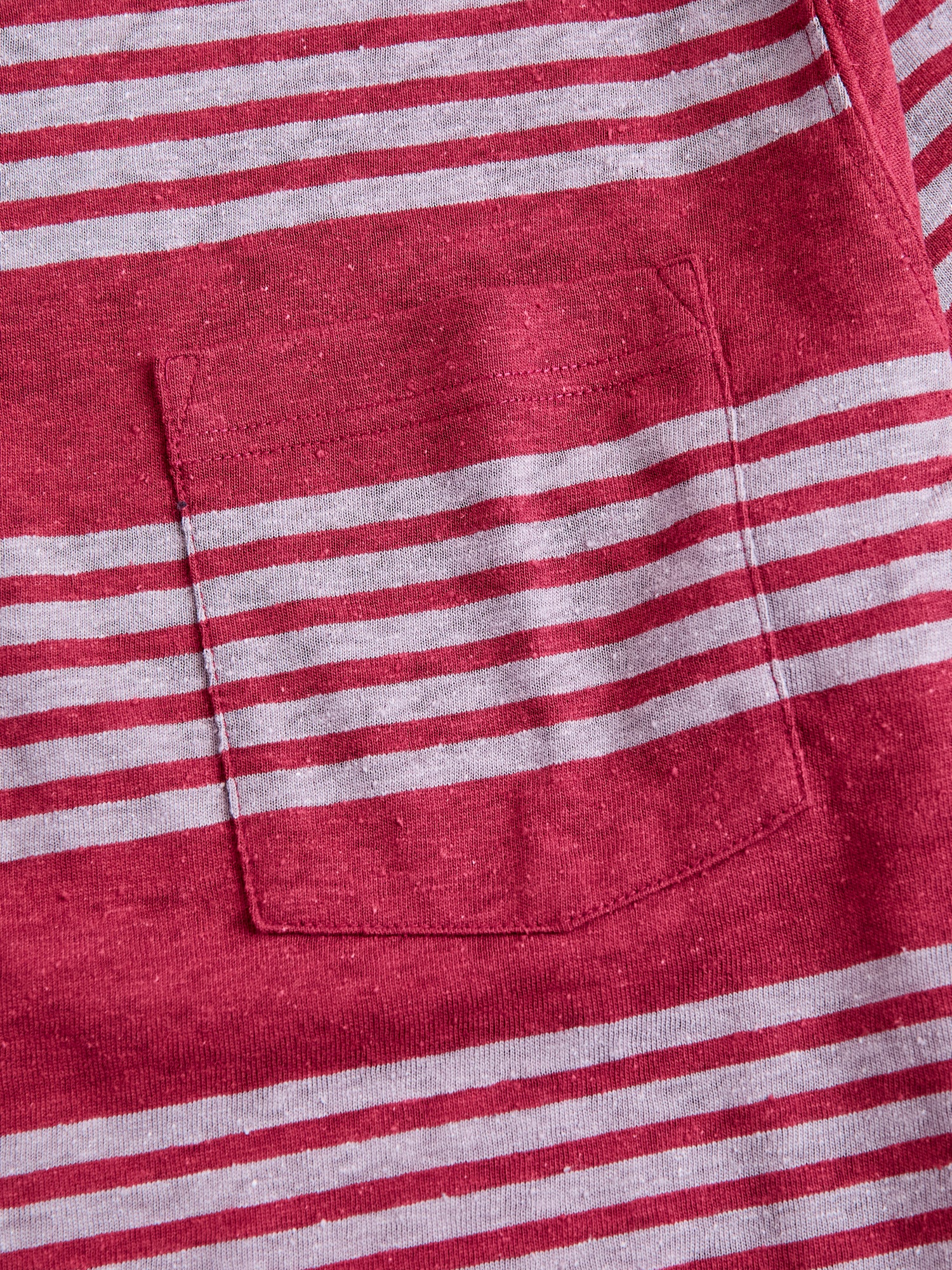 Nep Stripe Pocket T-Shirt in Burgundy - Image 4