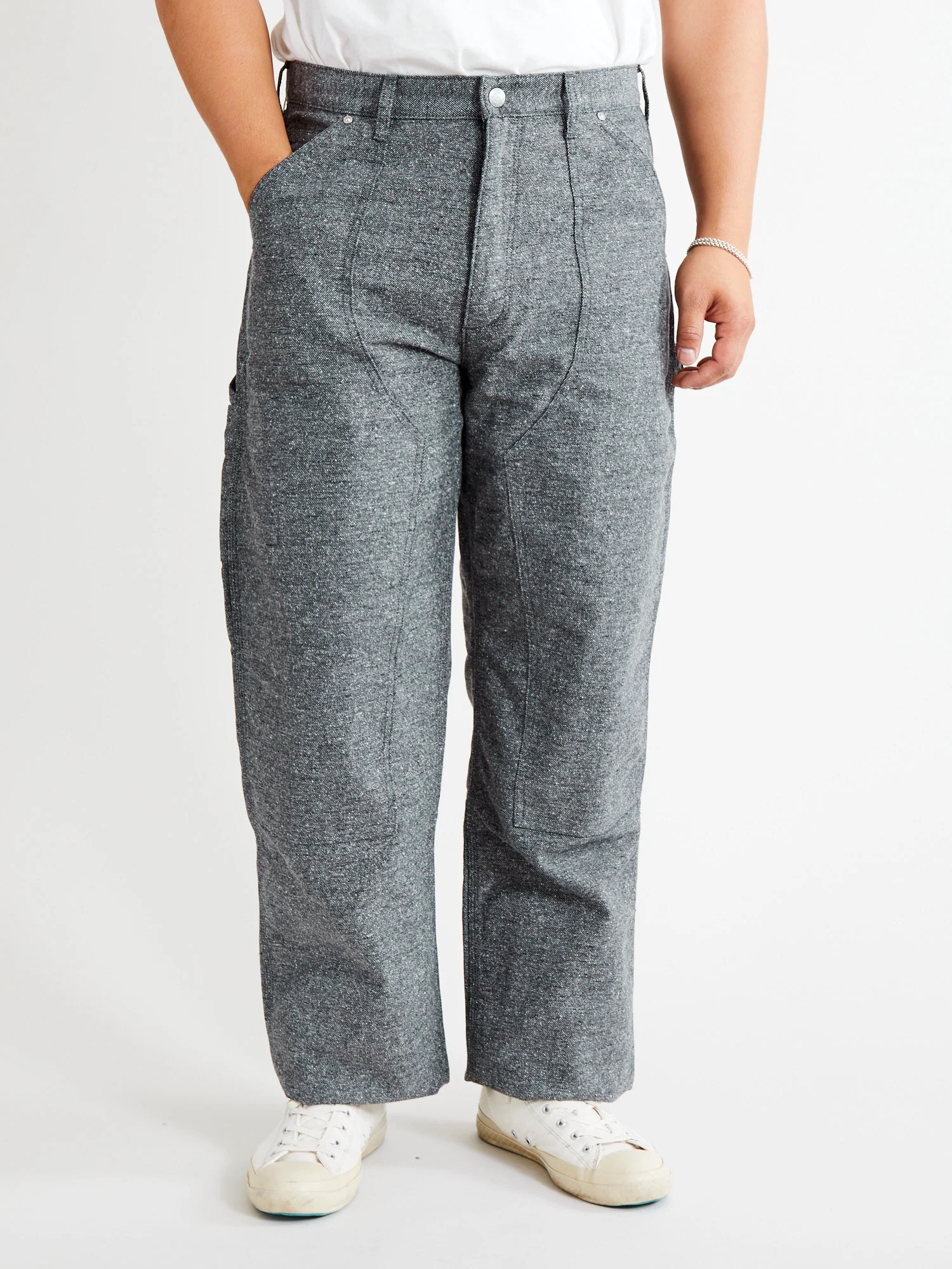 Nep Twill Carpenter Pants in Grey - Image 2