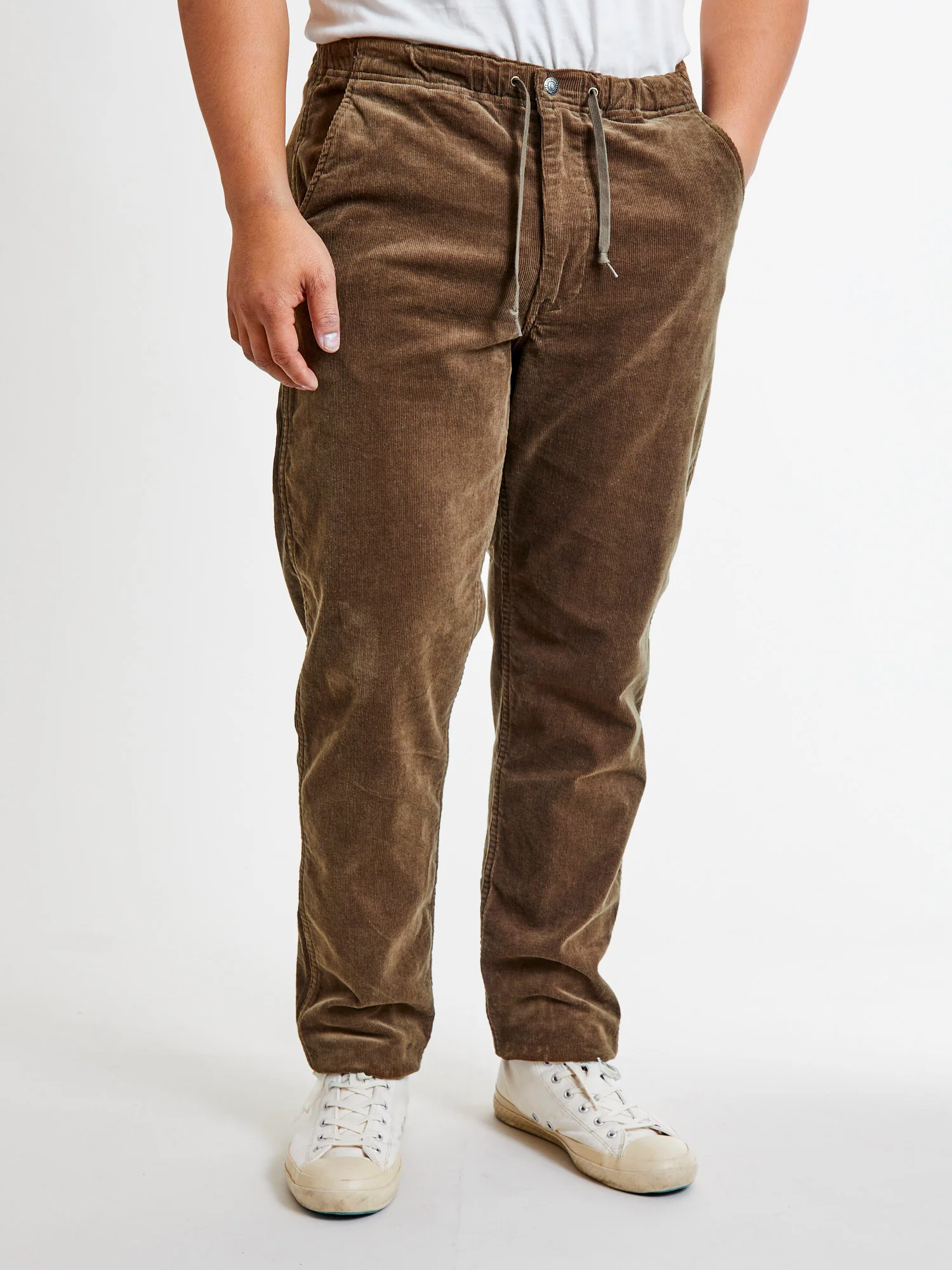 New Yorker Stretch Corduroy Pants in Brown - Image 2