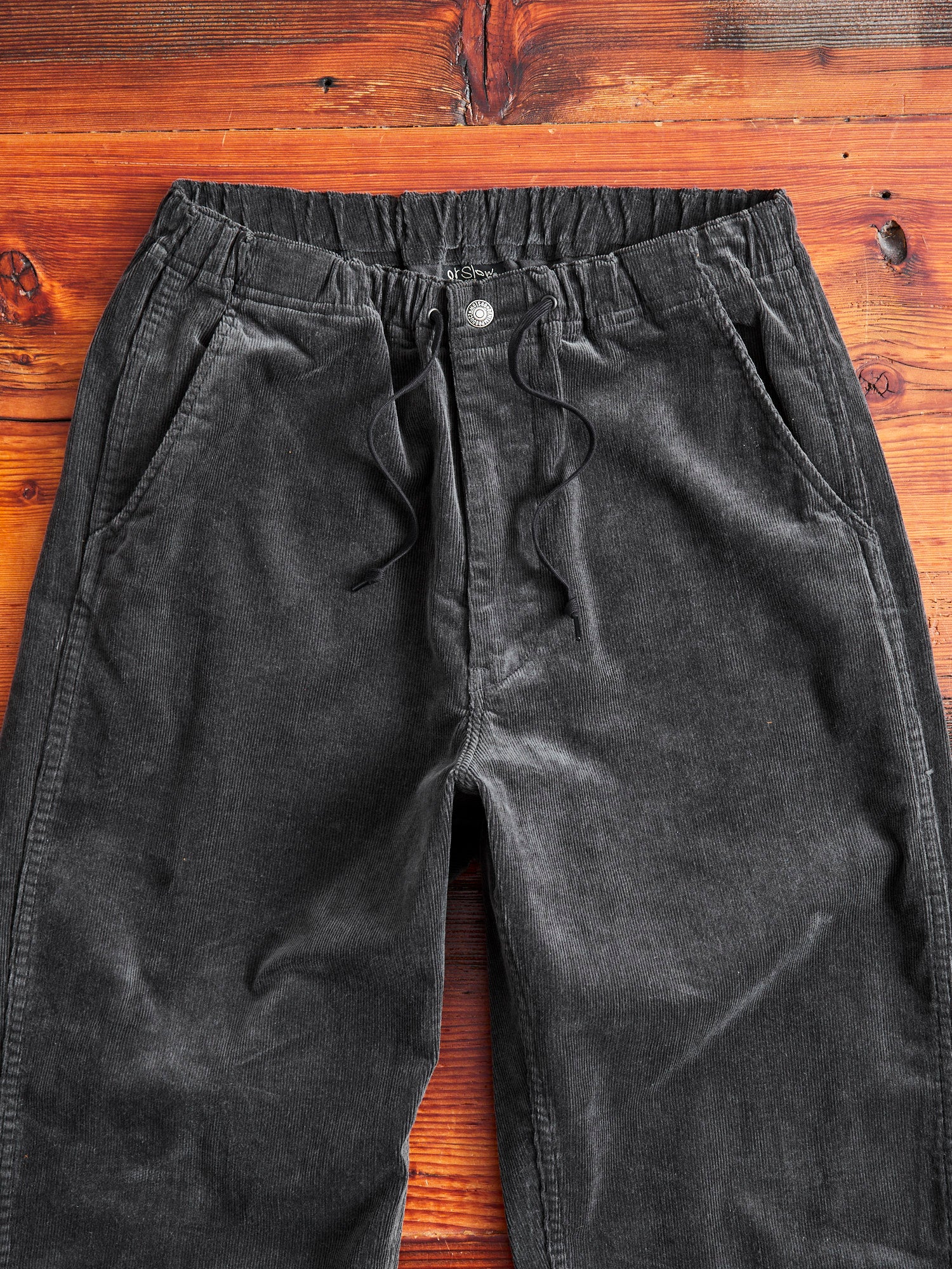 New Yorker Stretch Corduroy Pants in Charcoal Grey - Image 3