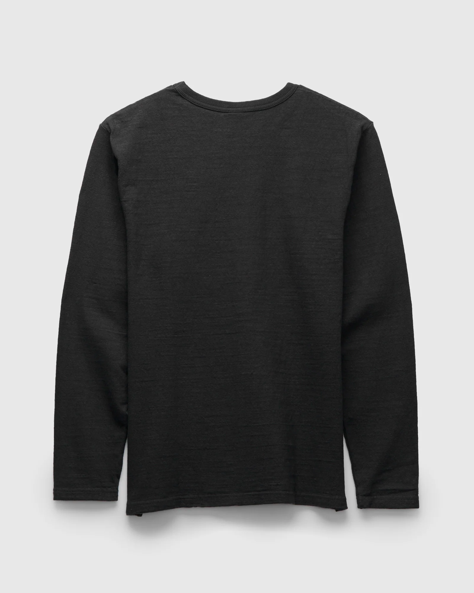 No. 8 Slub Nep Long Sleeve T-Shirt in Black - Image 2