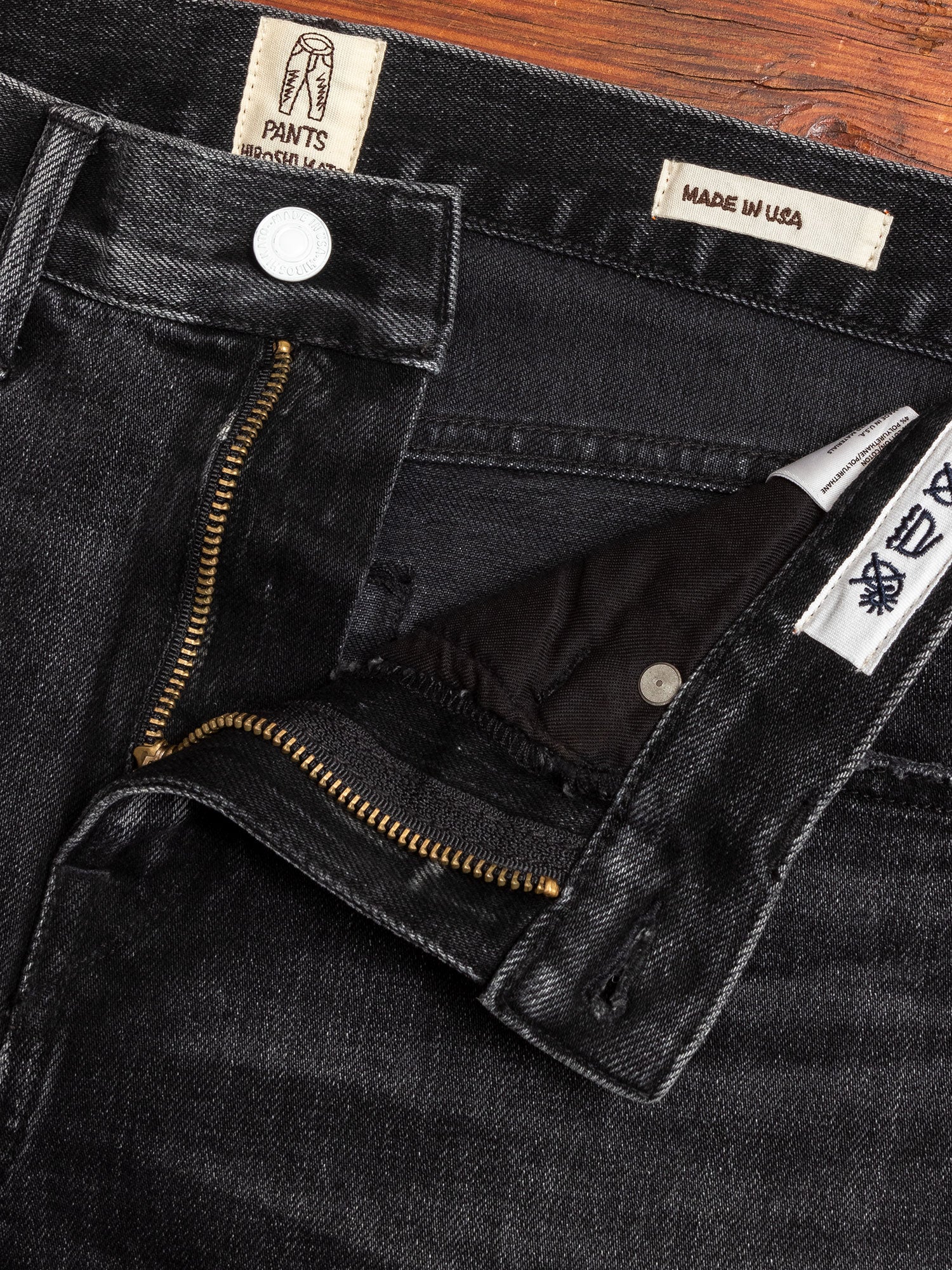 "Noel" 14oz Washed Black Stretch Selvedge Denim - Scissors Slim Tapered - Image 6