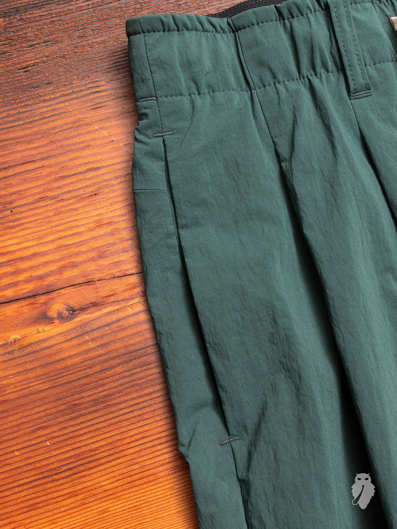 Nylon Sarouel Pants in Dark Green - Image 4