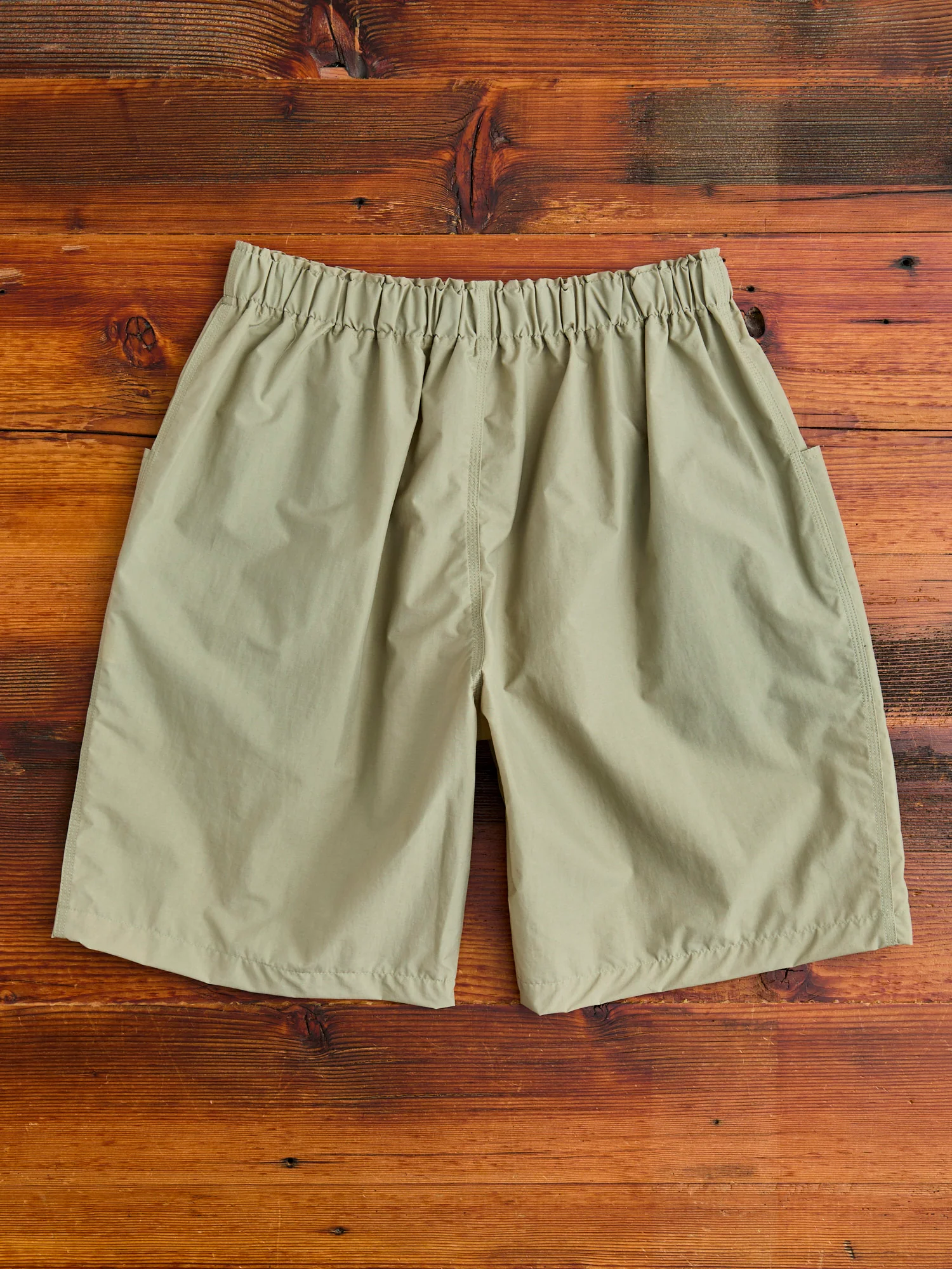 Nylon Taffeta Belted C.S Shorts in Grey Beige - Image 8