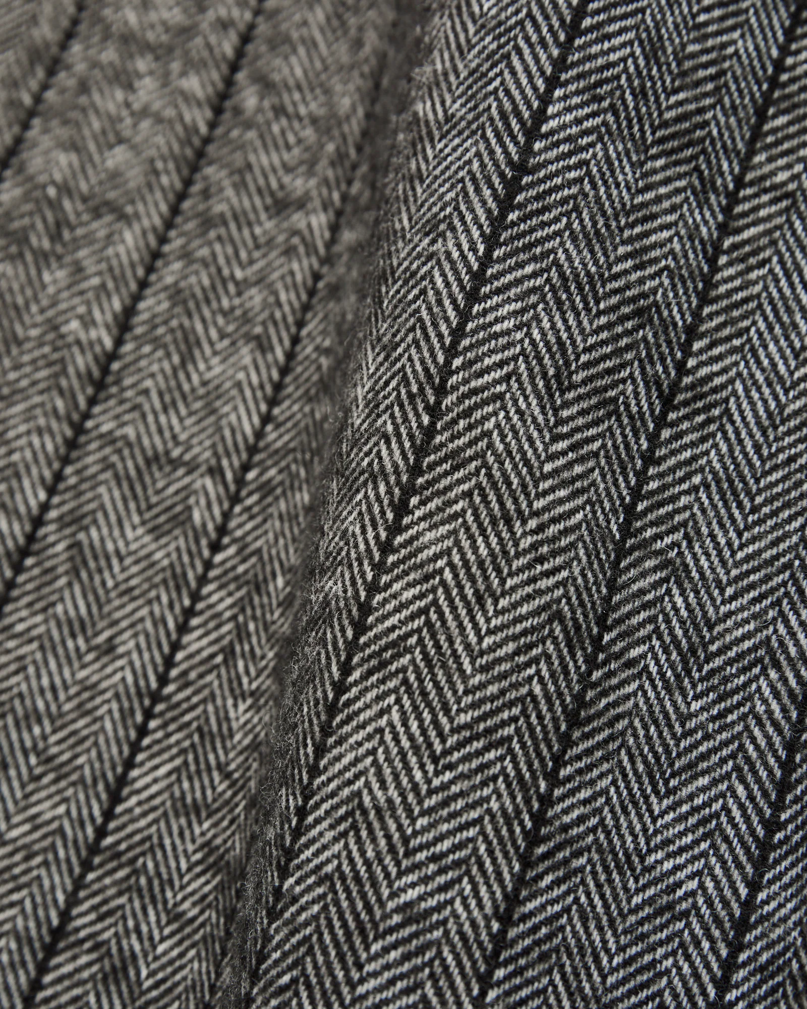 Officer Pants in Dark Grey Wool Striped HB - Image 9