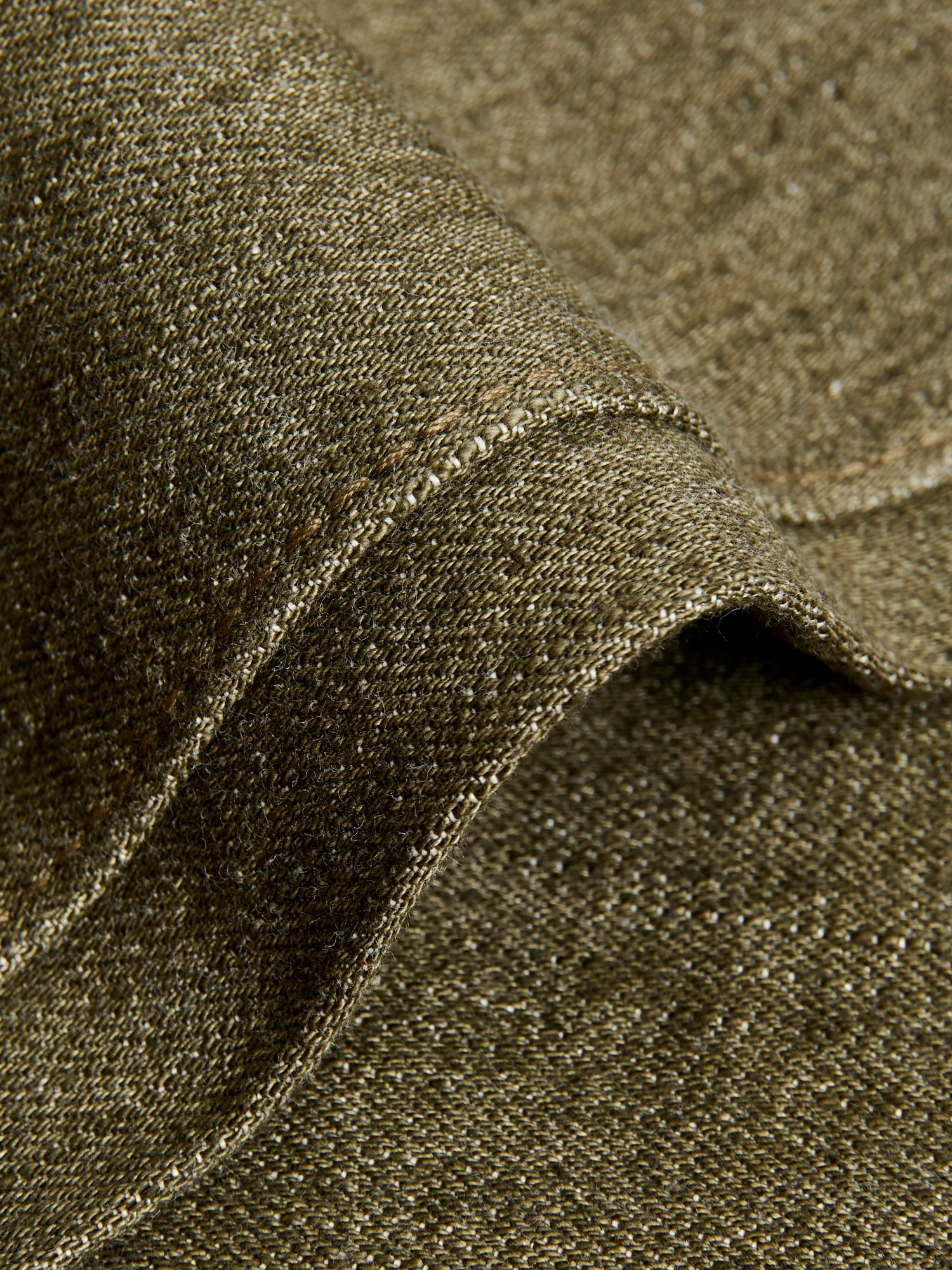 OL-14oz-005 14oz Rinsed Olive Selvedge Denim - Slim Straight Fit - Image 10