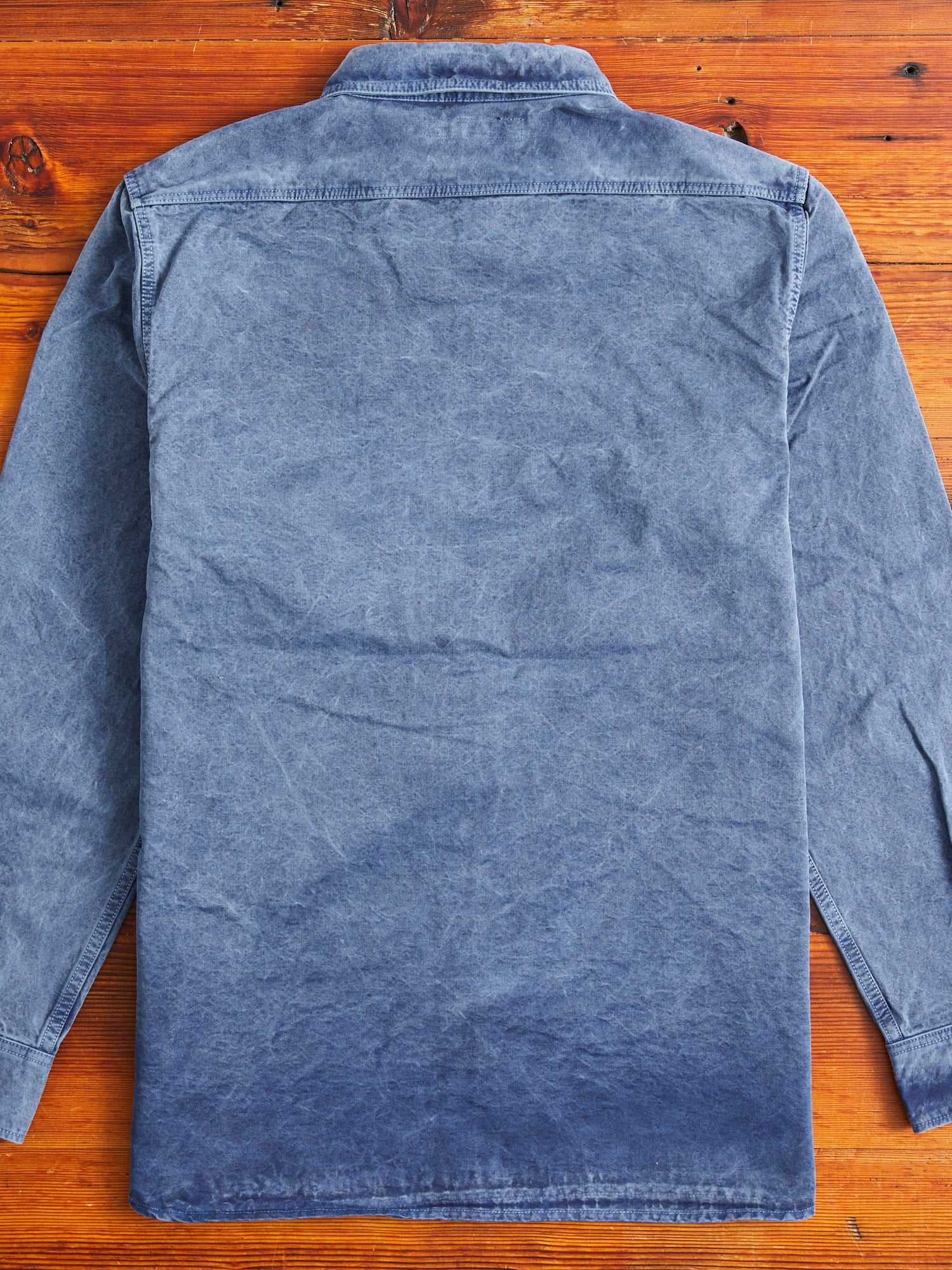 Old Japanese Twill Work Shirt in Smoke Blue - Image 9