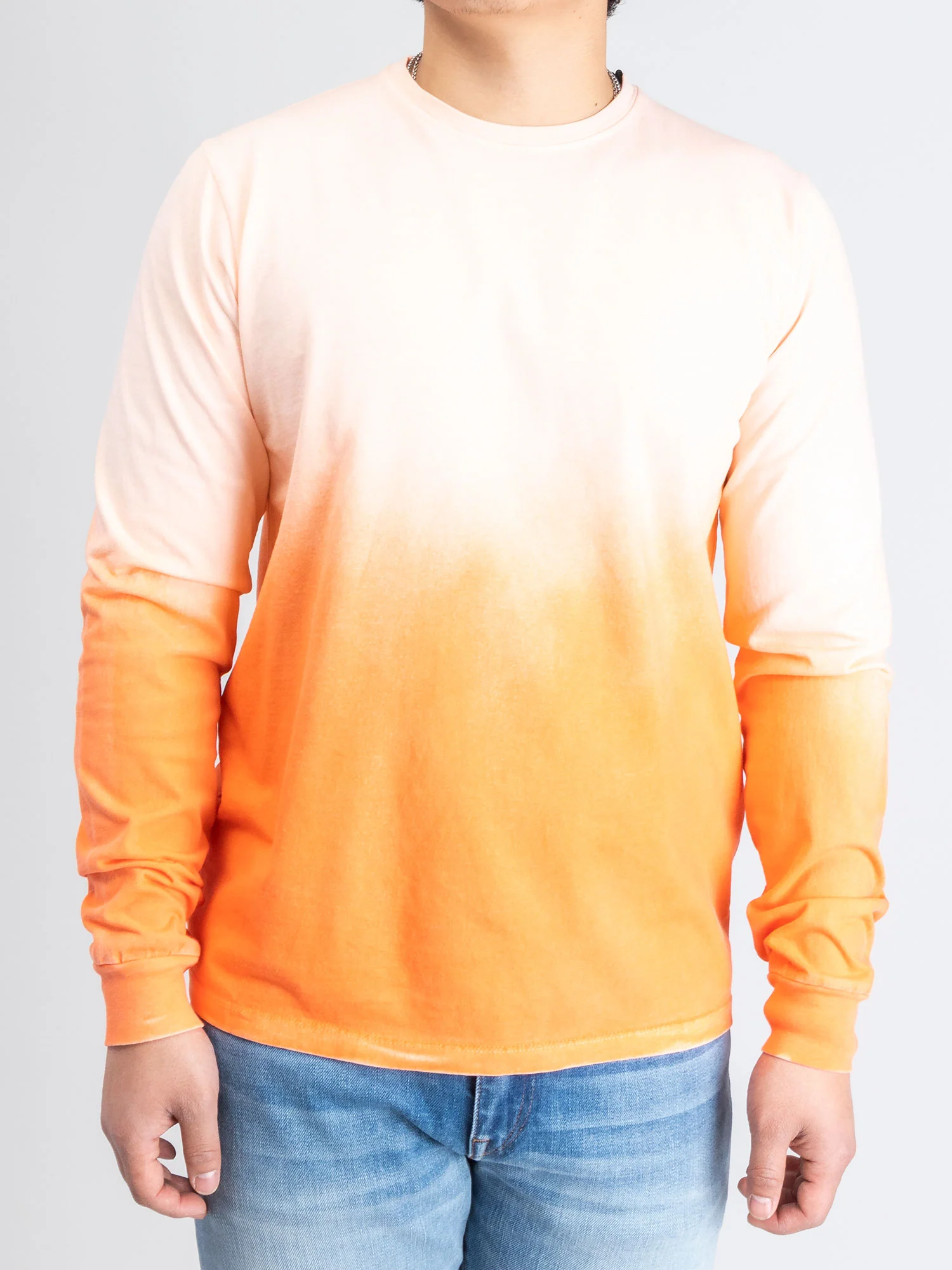 "On the Face of the Wave" Long Sleeve T-Shirt in Shaded Orange - Image 2