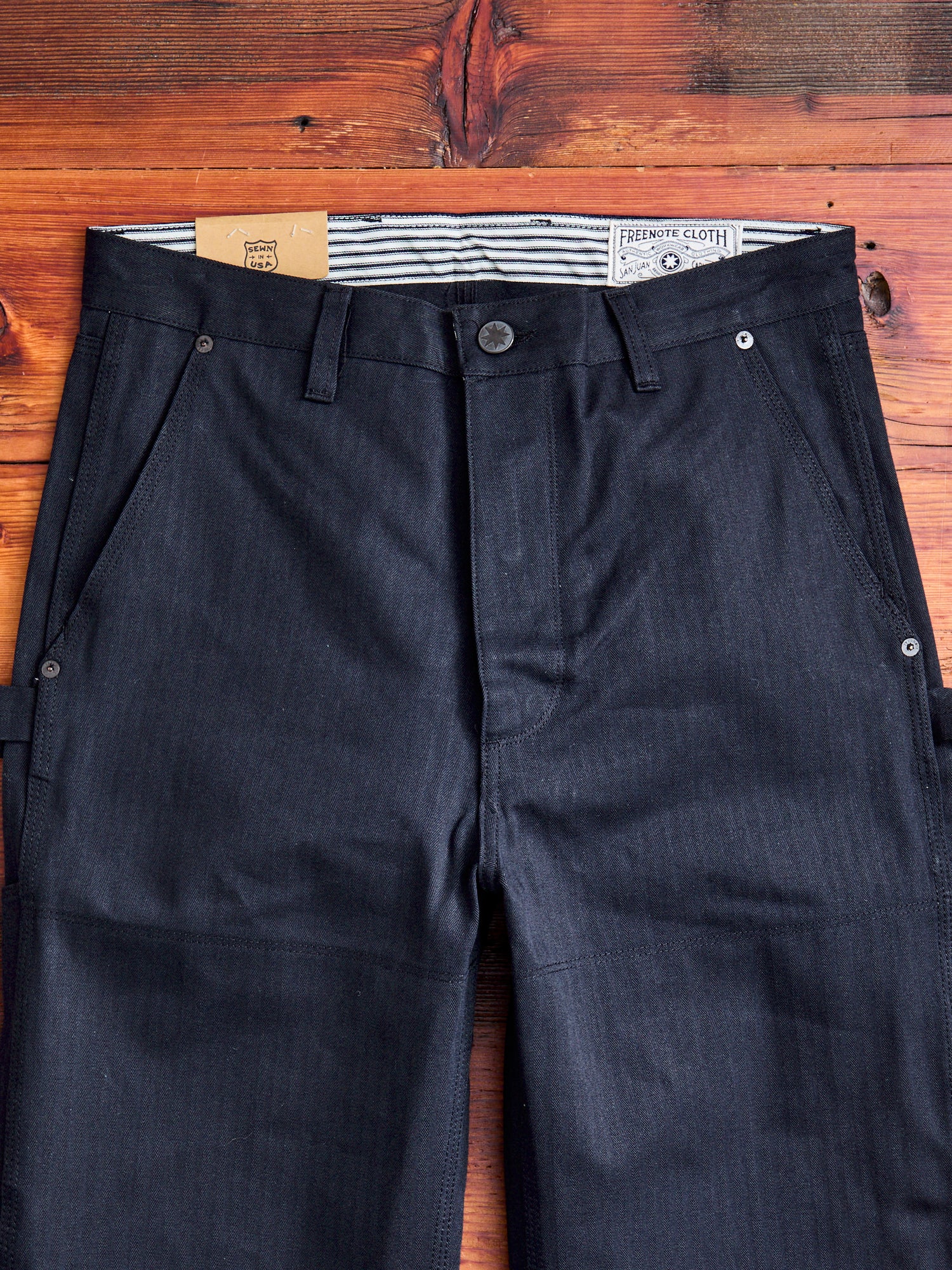 Ortega Pant in Black Herringbone - Image 3