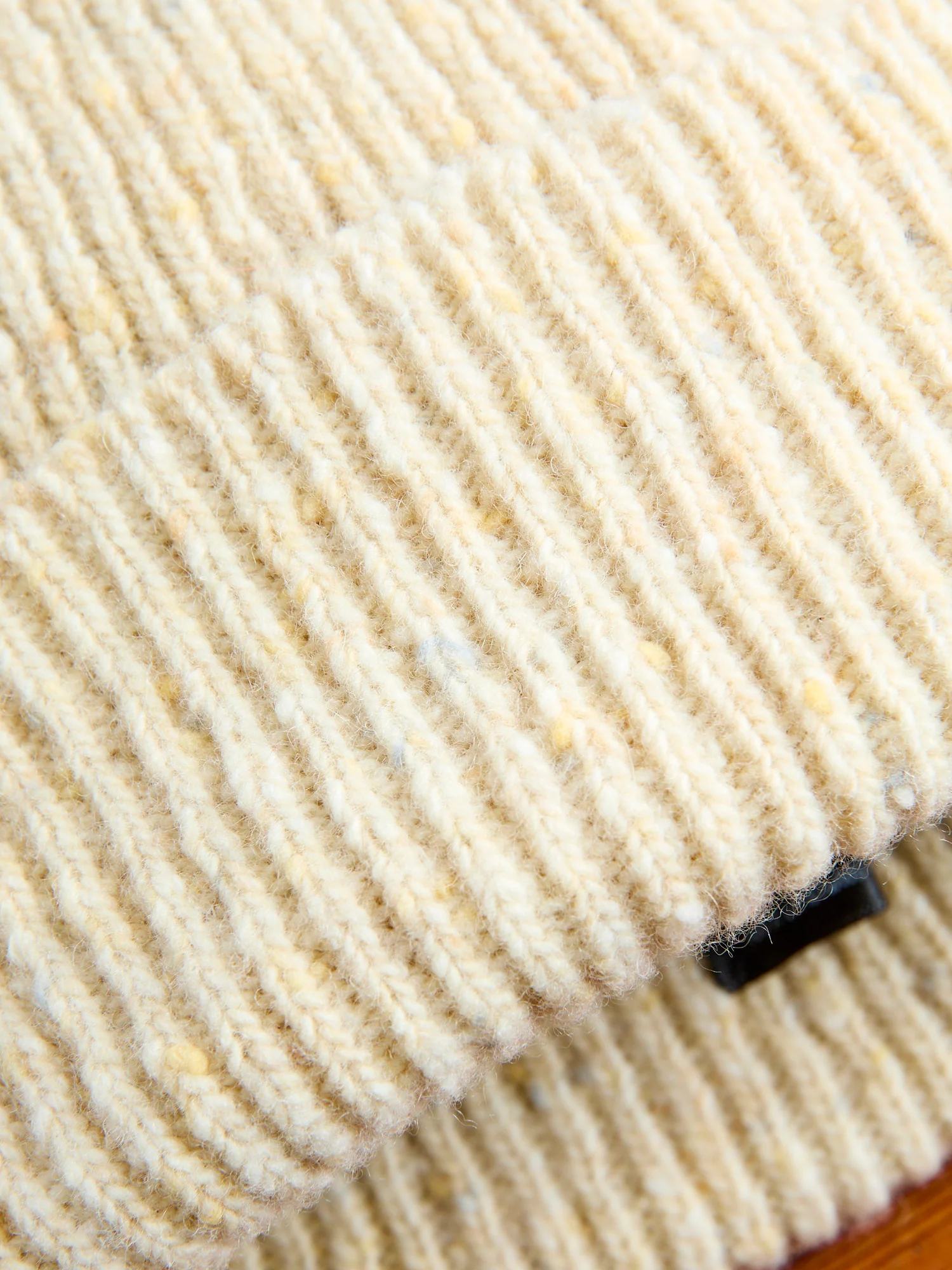 "Out of the Blue" Wool Beanie in Ecru - Image 2