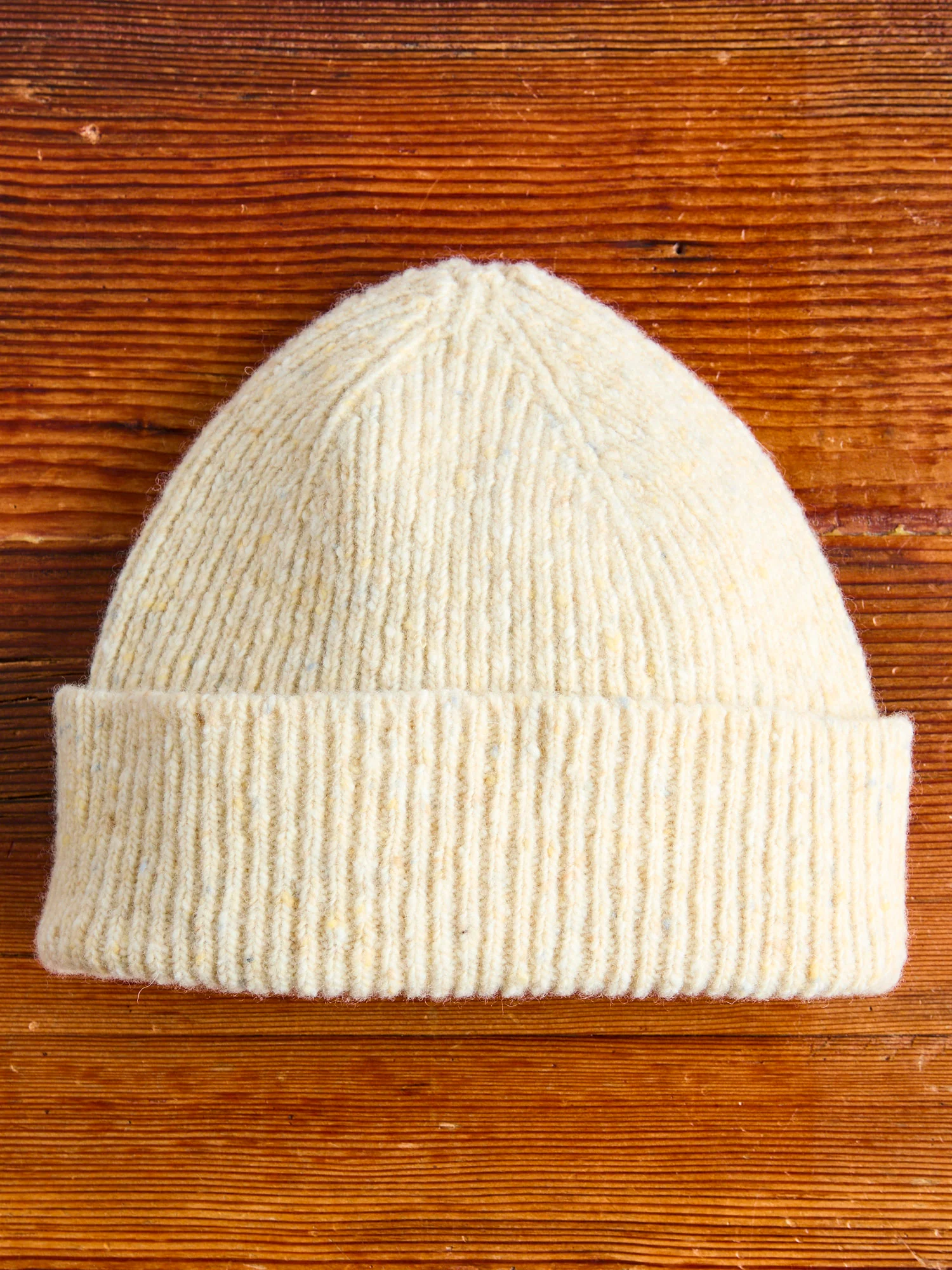 "Out of the Blue" Wool Beanie in Ecru - Image 3