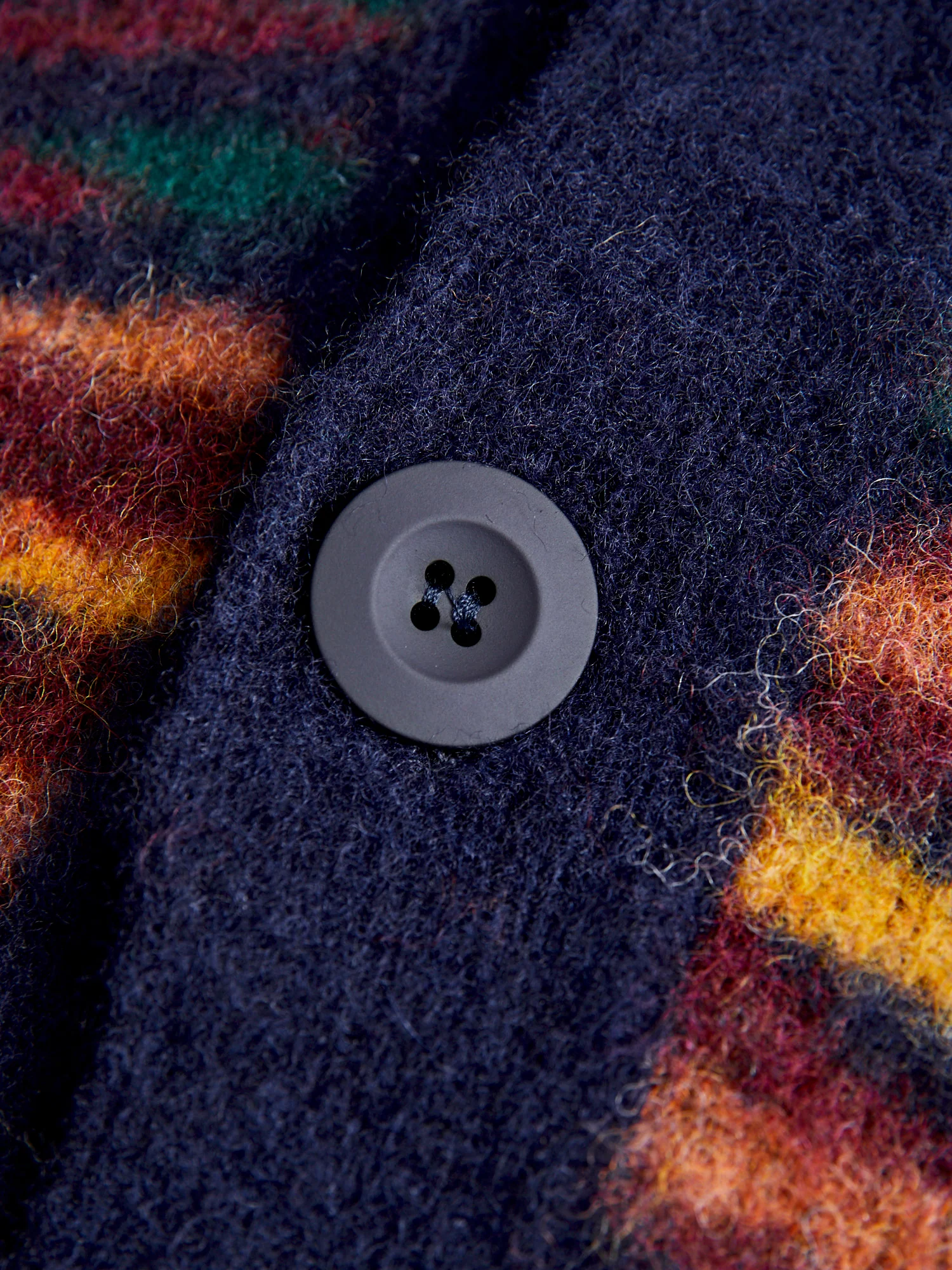 "Out Of This World" Wool Knit Cardigan in Navy - Image 4