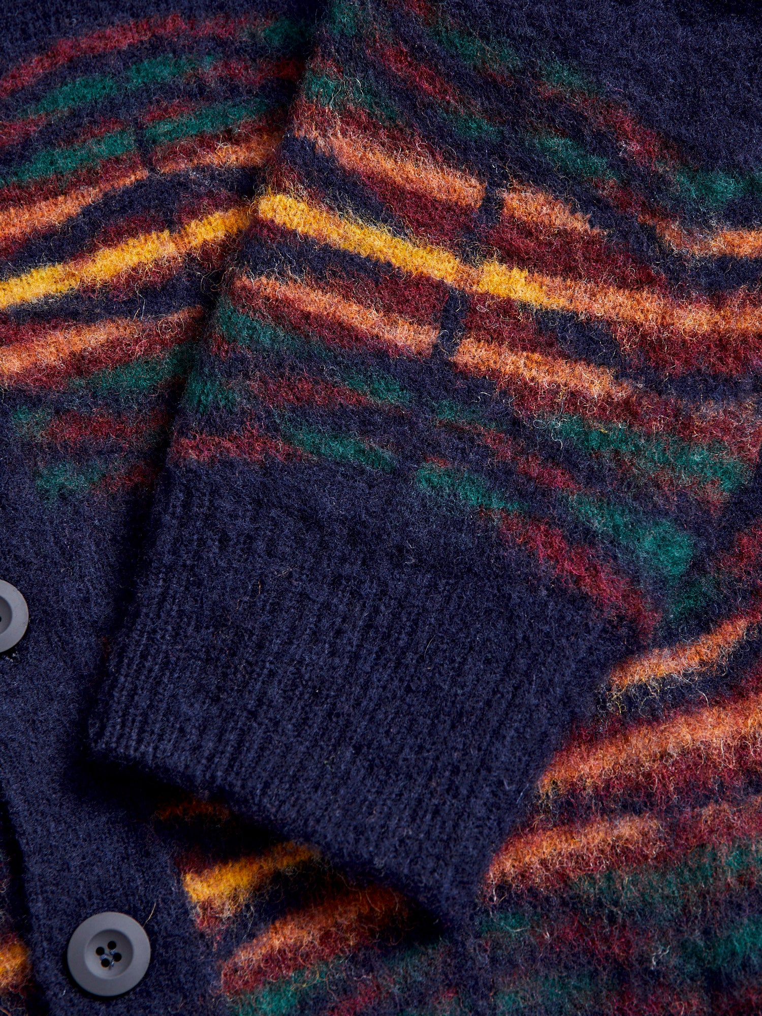 "Out Of This World" Wool Knit Cardigan in Navy - Image 5