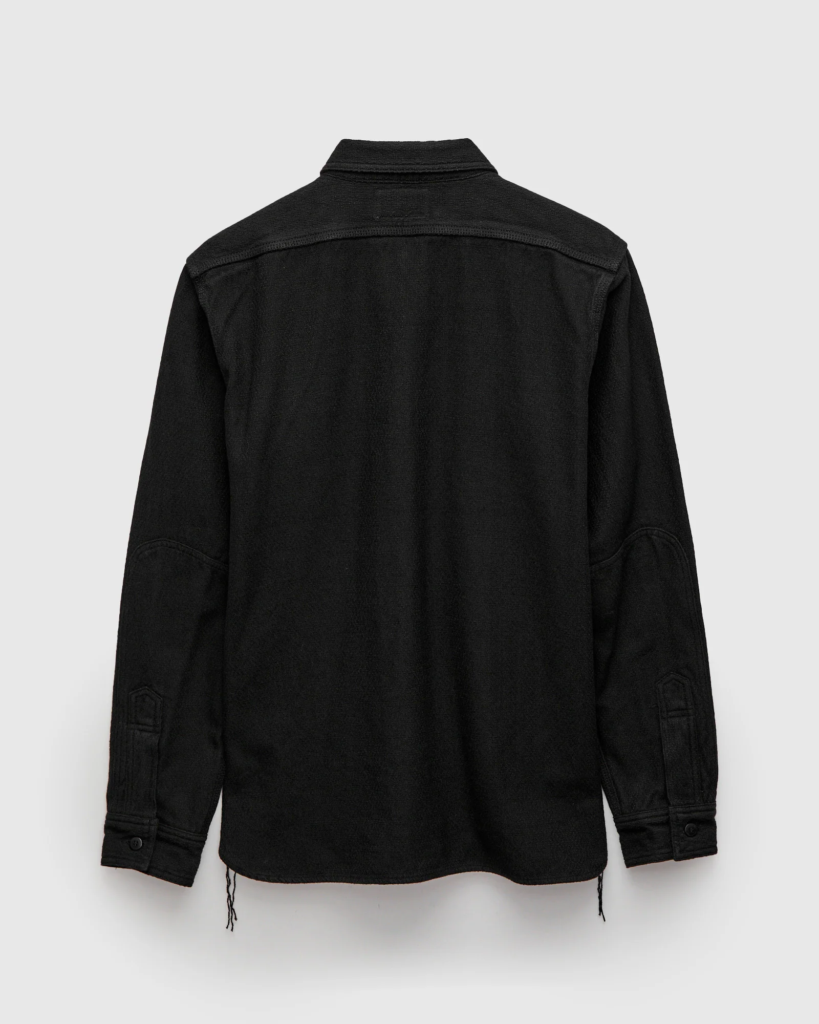 Overdyed Sashiko Flannel Workshirt in Black - Image 2