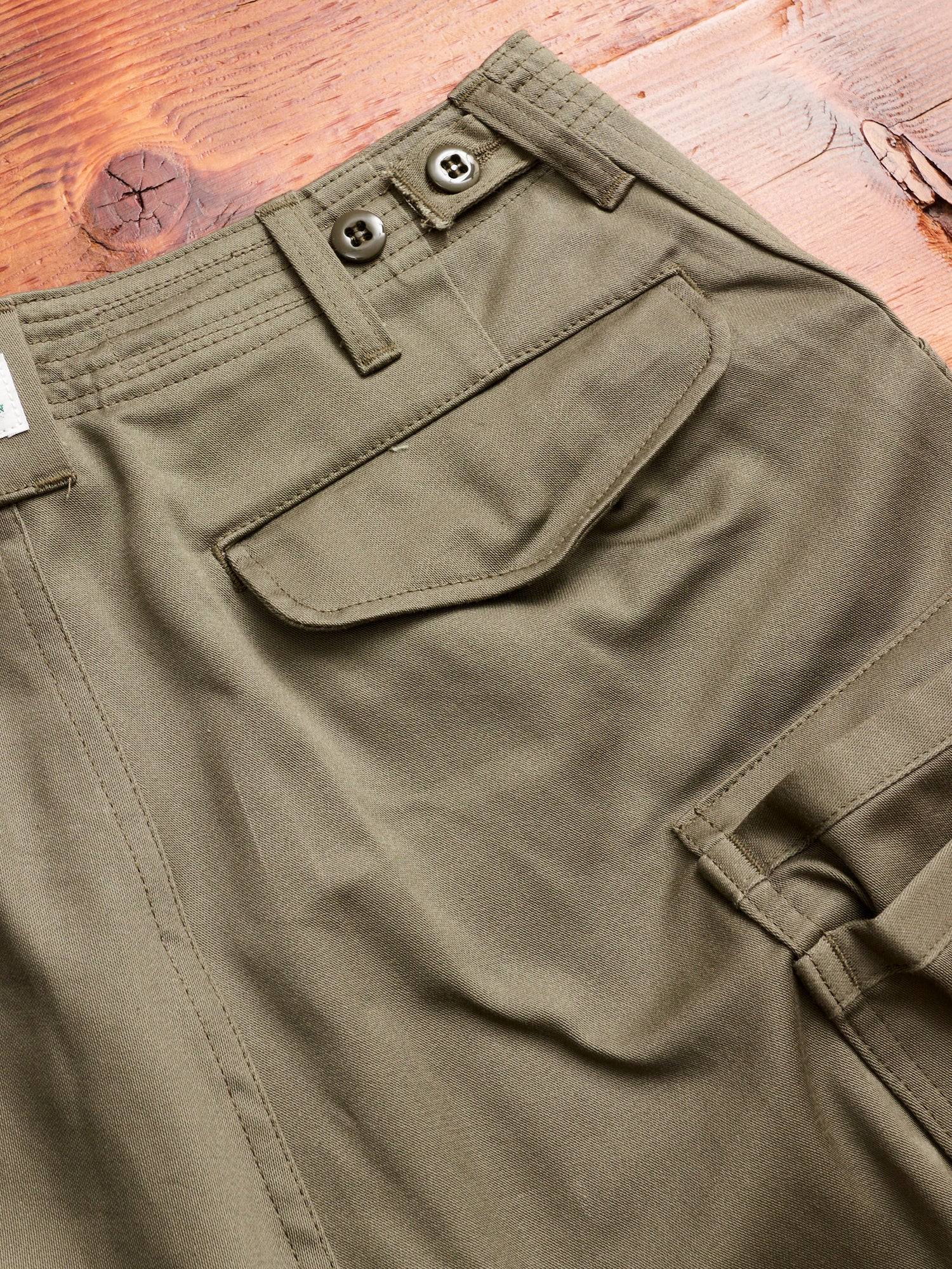 Overgrown Pants in Olive Military Satin - Image 12