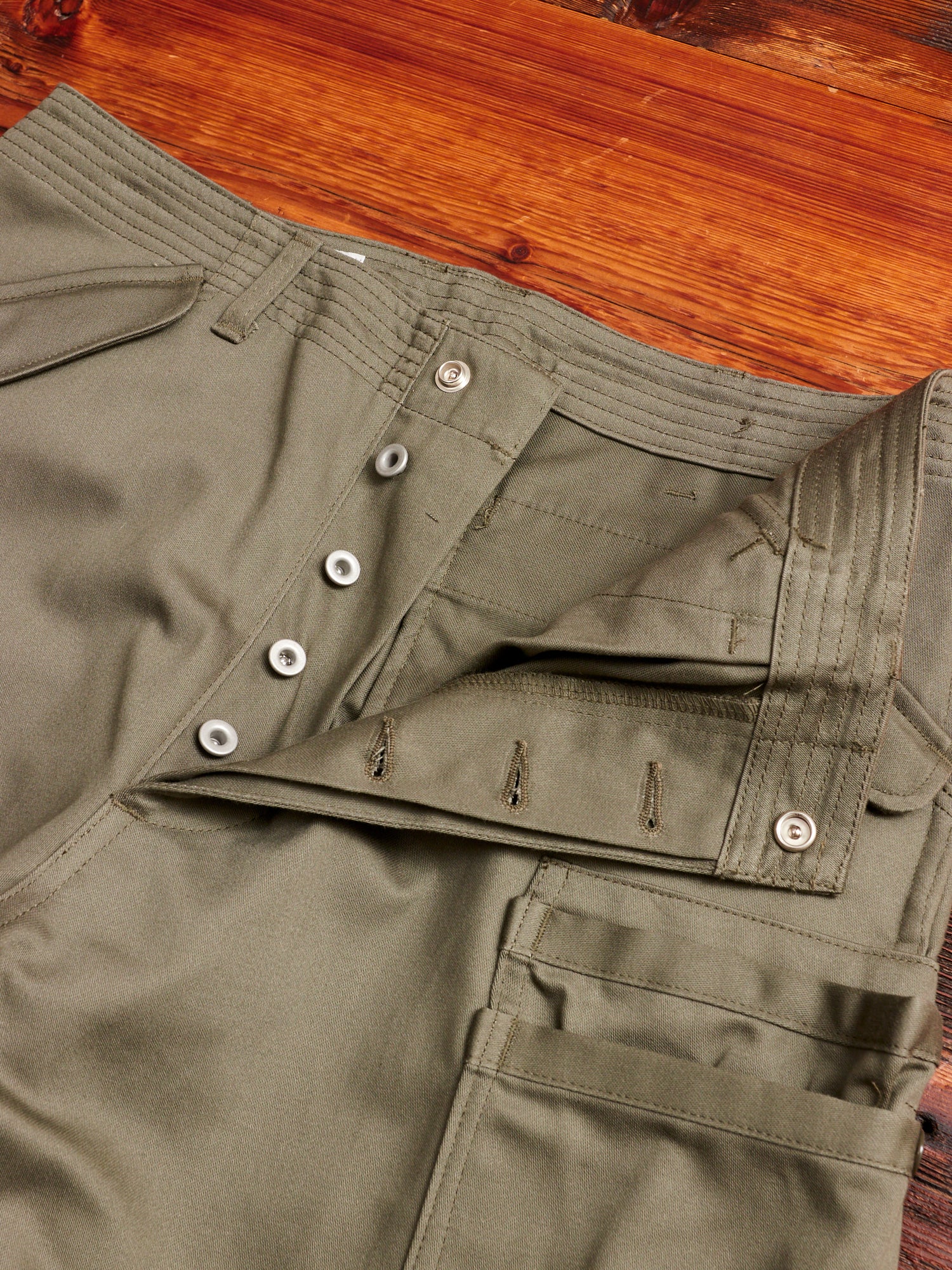 Overgrown Pants in Olive Military Satin - Image 6