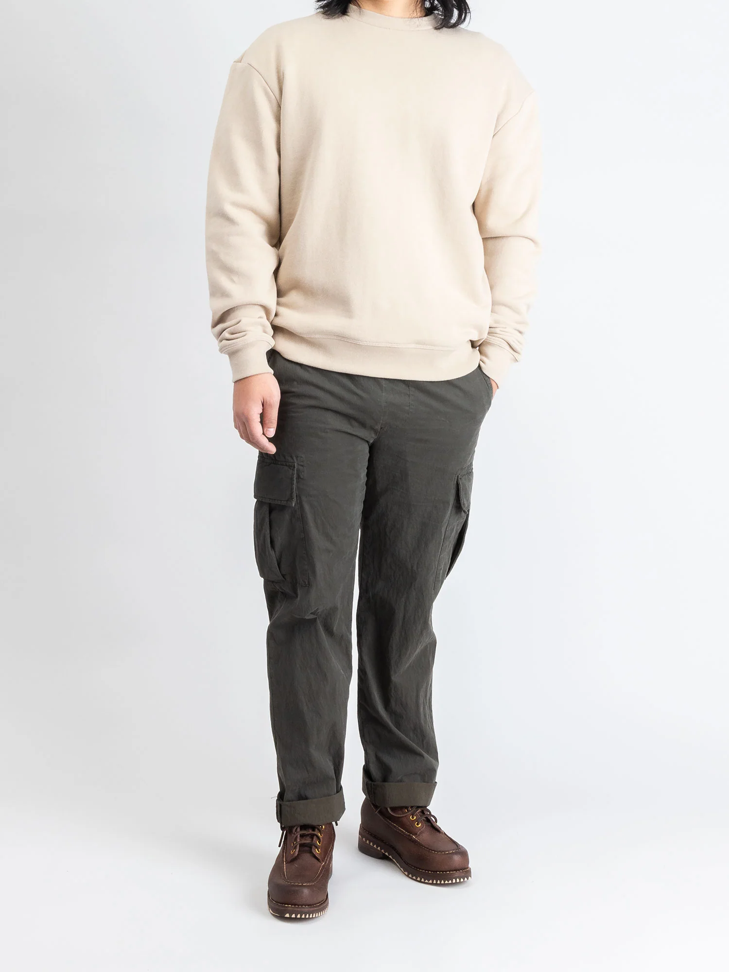 Oversized Crewneck Pullover in Clay - Image 7