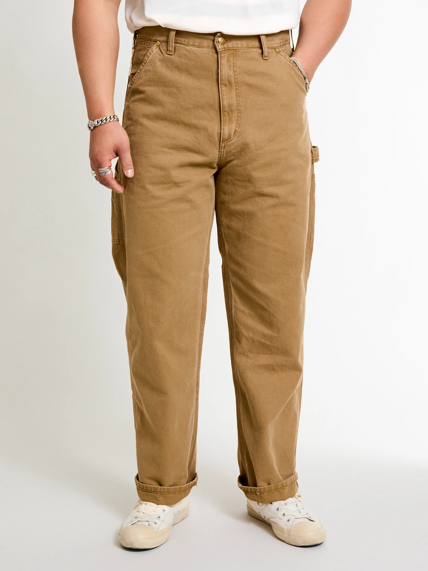 Duck Canvas Painter Pants in Brown - Image 2