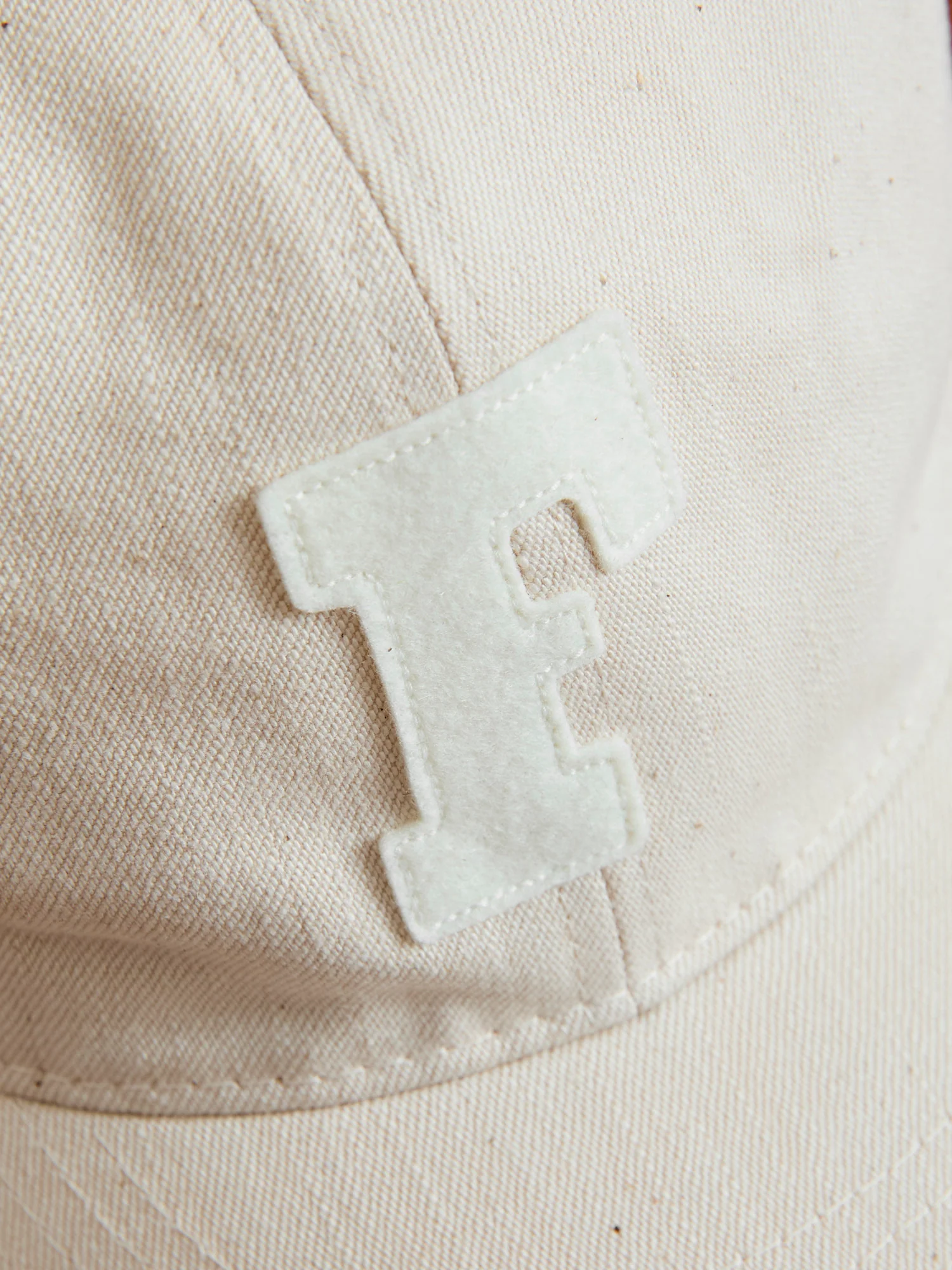 Patch Denim Baseball Cap in Ecru - Image 6