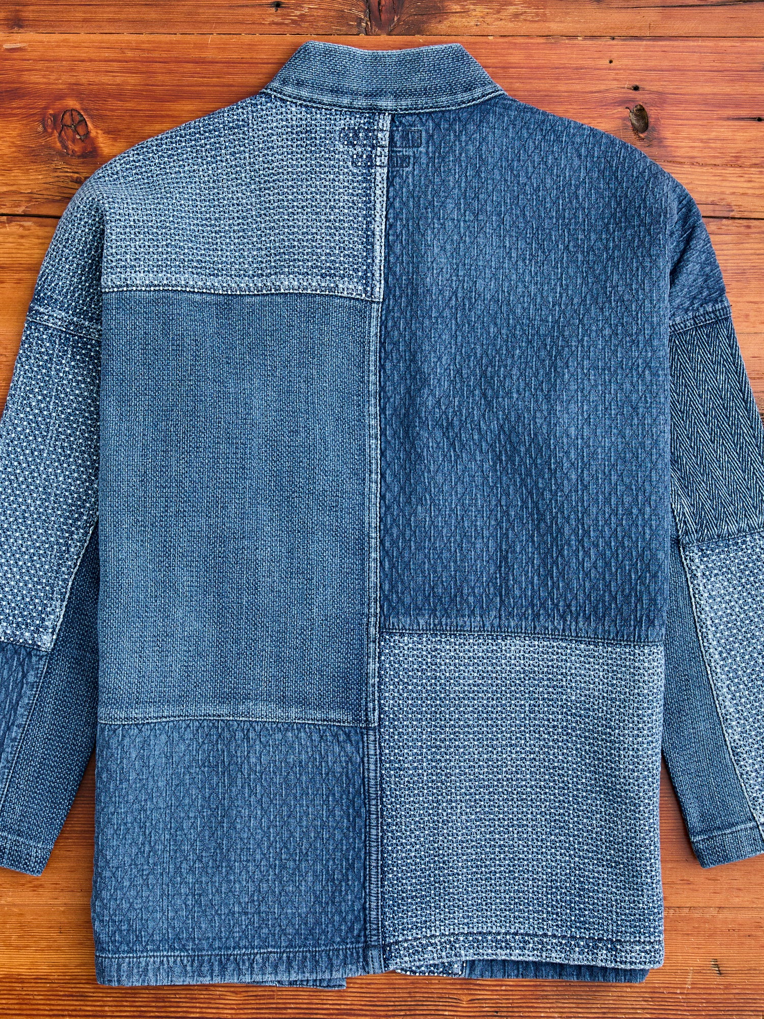 Patchwork Haori Jacket in Indigo 3-Year Wash - Image 7