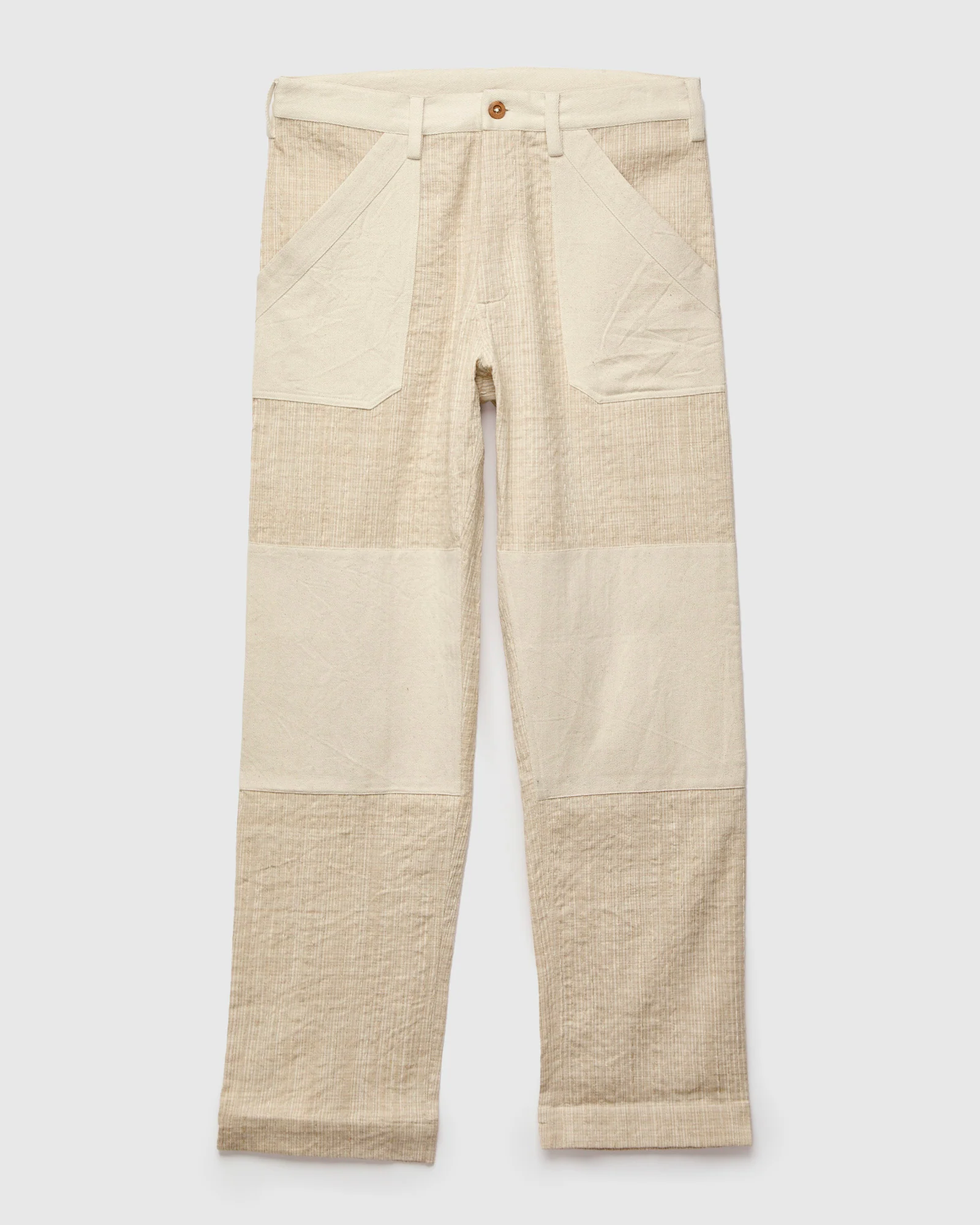 Patchwork Stitch Isaac Pants in Natural Oat Spacedye