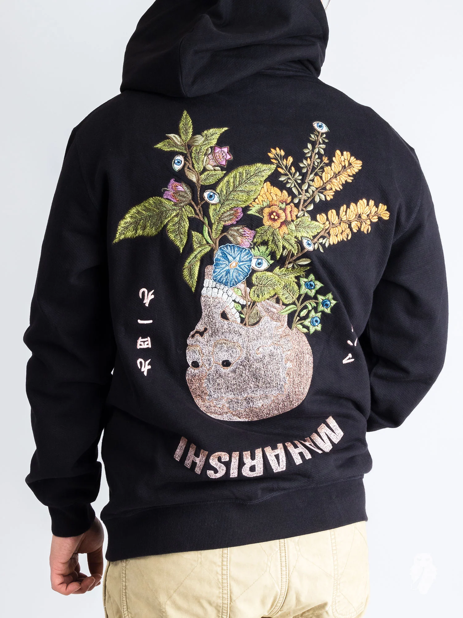 "Pax Psychotria" Hoodie in Black - Image 2