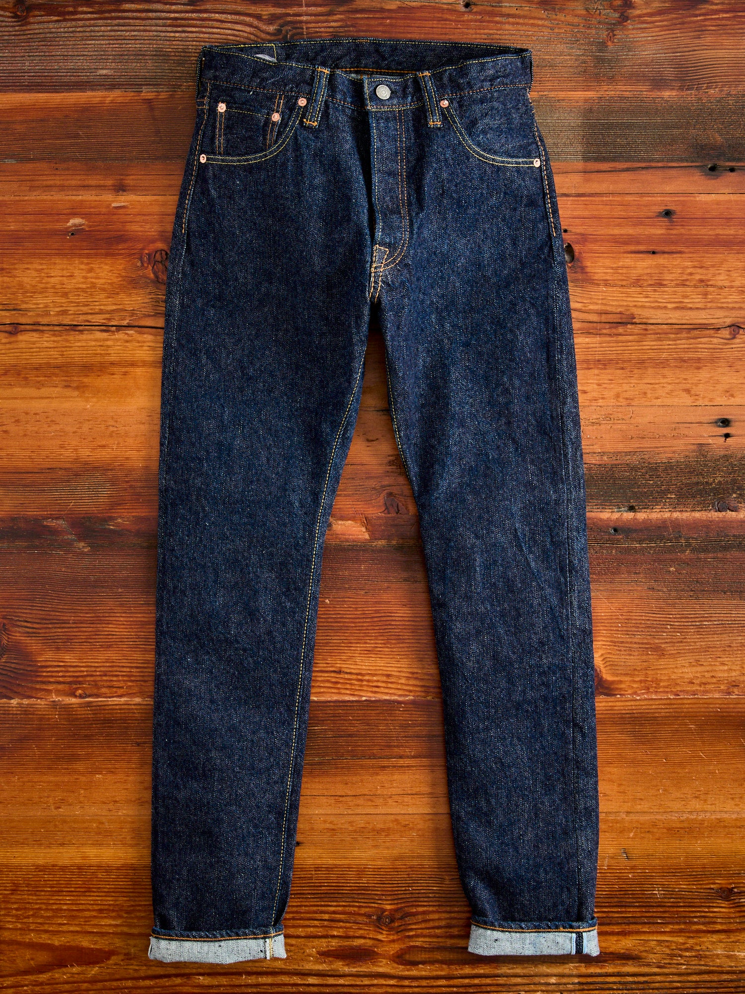 PBE-019 17oz Beige Core Pop-up Selvedge Denim - Relaxed Tapered Fit - Image 2