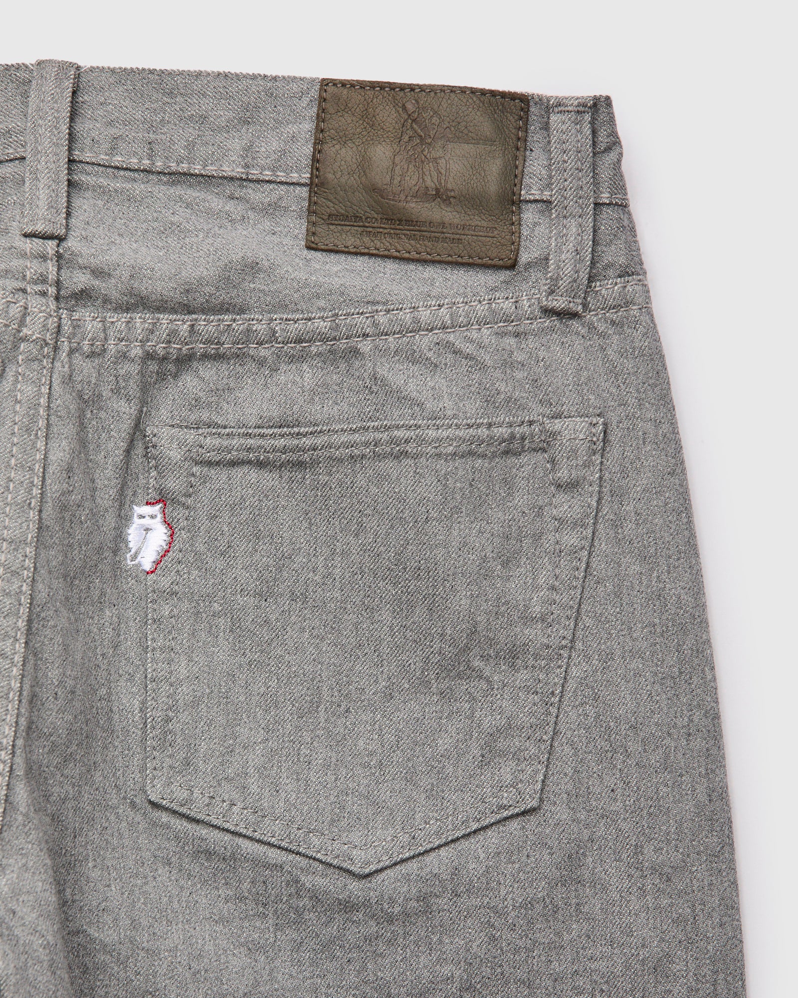 "Moonrock" 14oz Rinsed Heather Grey Selvedge Denim - Regular Straight Fit - Image 4