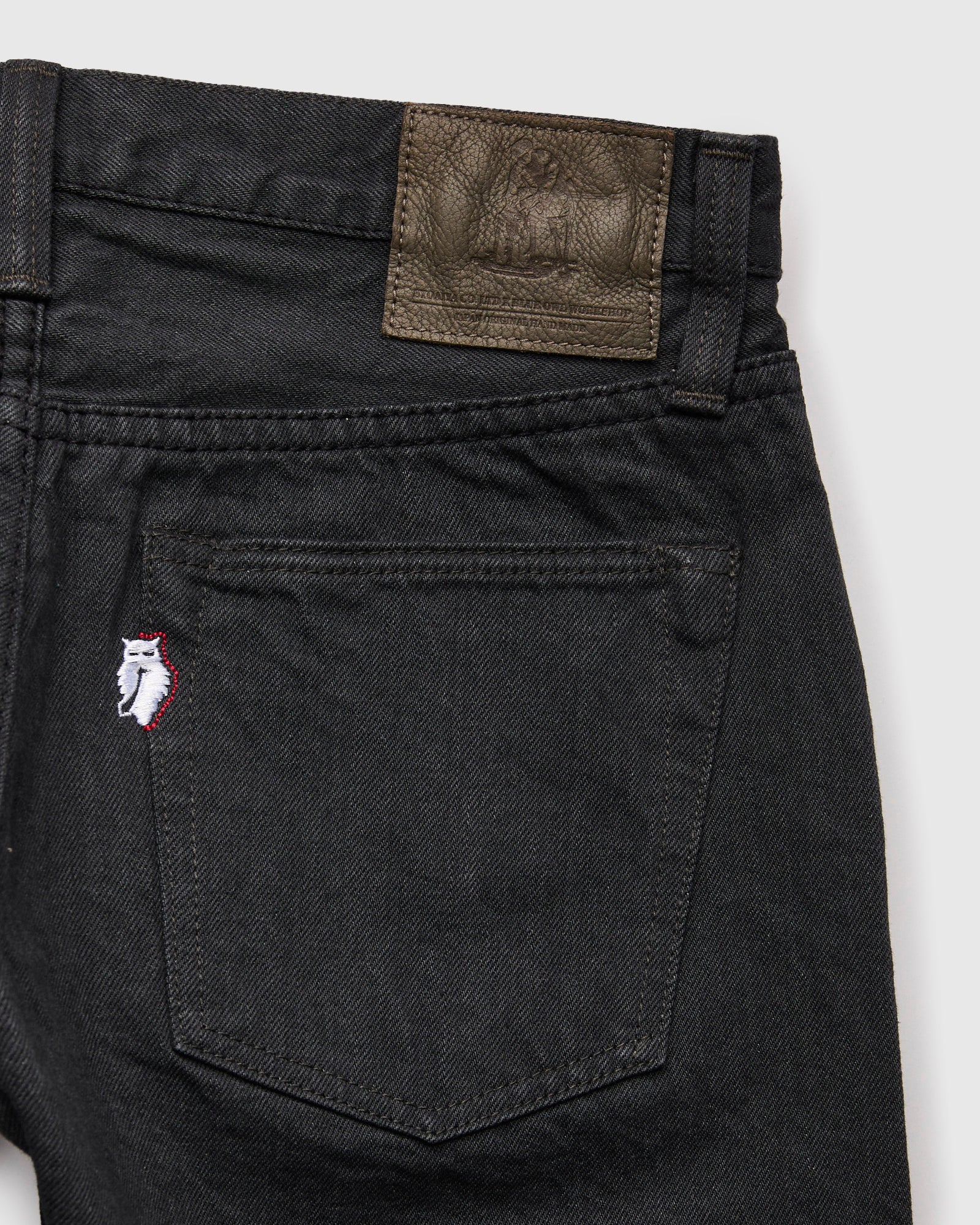 "Moonrock" 14oz Rinsed Charcoal Grey Selvedge Denim - Slim Straight Fit - Image 4