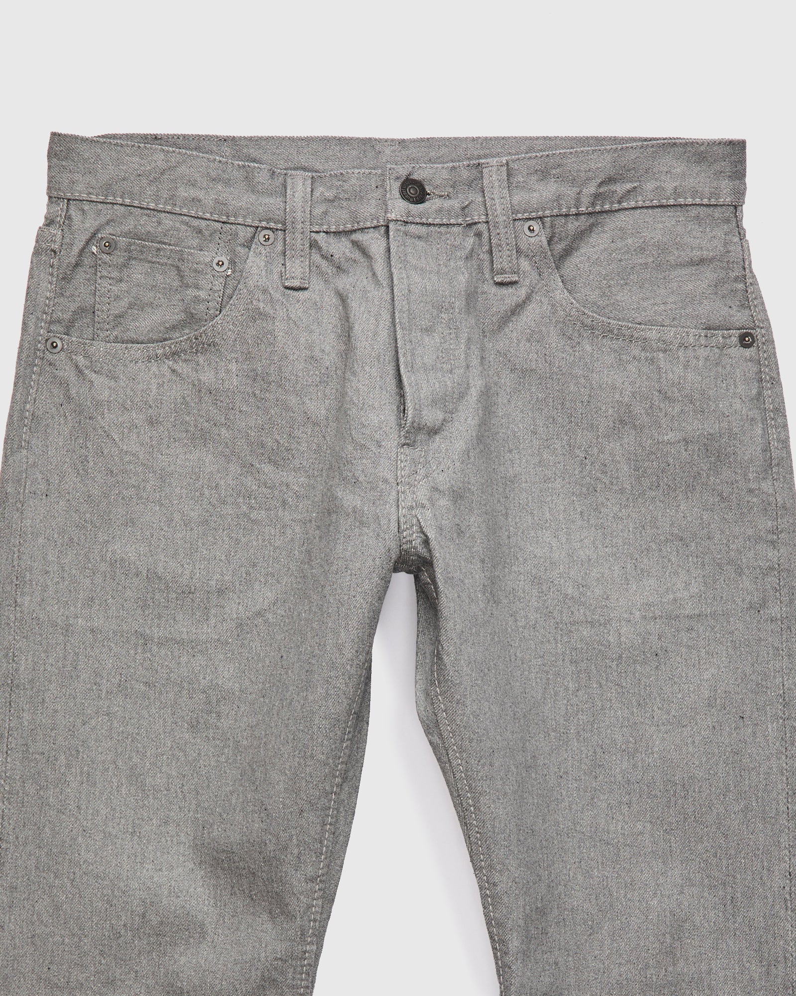 "Moonrock" 14oz Rinsed Heather Grey Selvedge Denim - Slim Straight Fit - Image 6