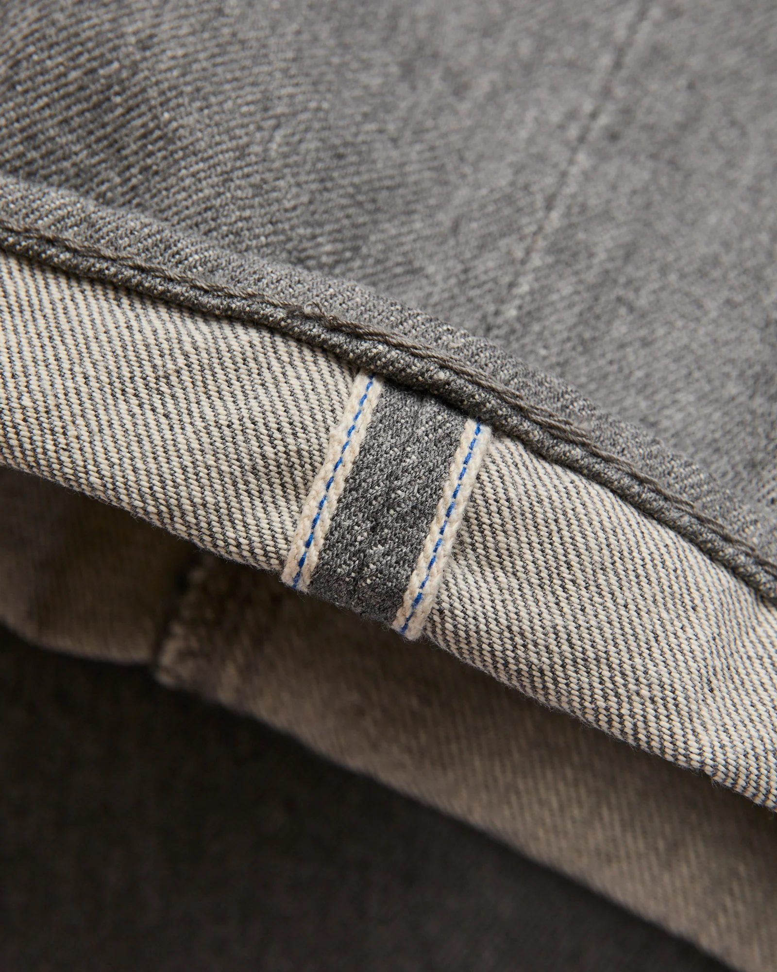 "Moonrock" 14oz Rinsed Heather Grey Selvedge Denim - Relaxed Tapered Fit - Image 9