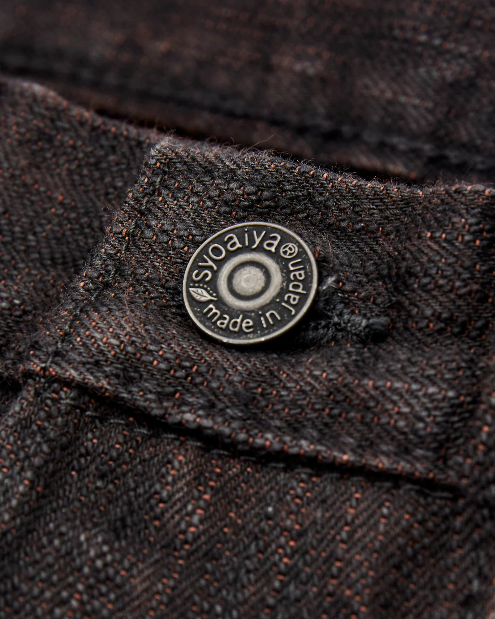 PER-EX-003-BK "Black x Persimmon Extra Slub" 15oz Rinsed Selvedge Denim - Regular Straight Fit - Image 7