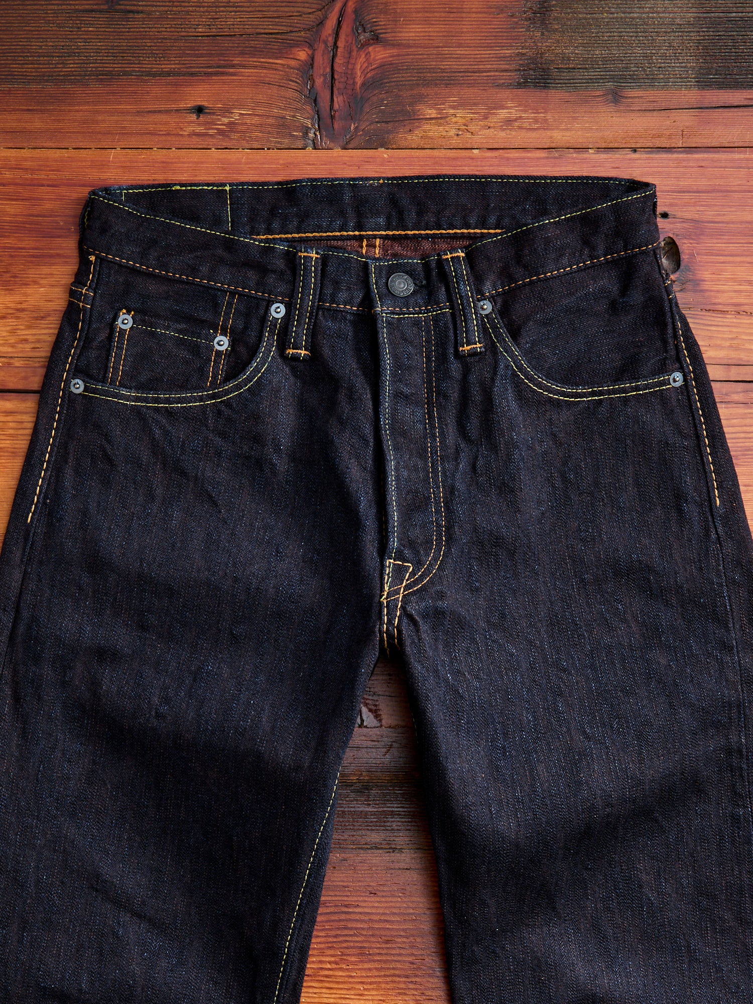 PER-EX-003-ID "Persimmon Extra Slub" 15oz Rinsed Selvedge Denim - Regular Straight Fit - Image 6