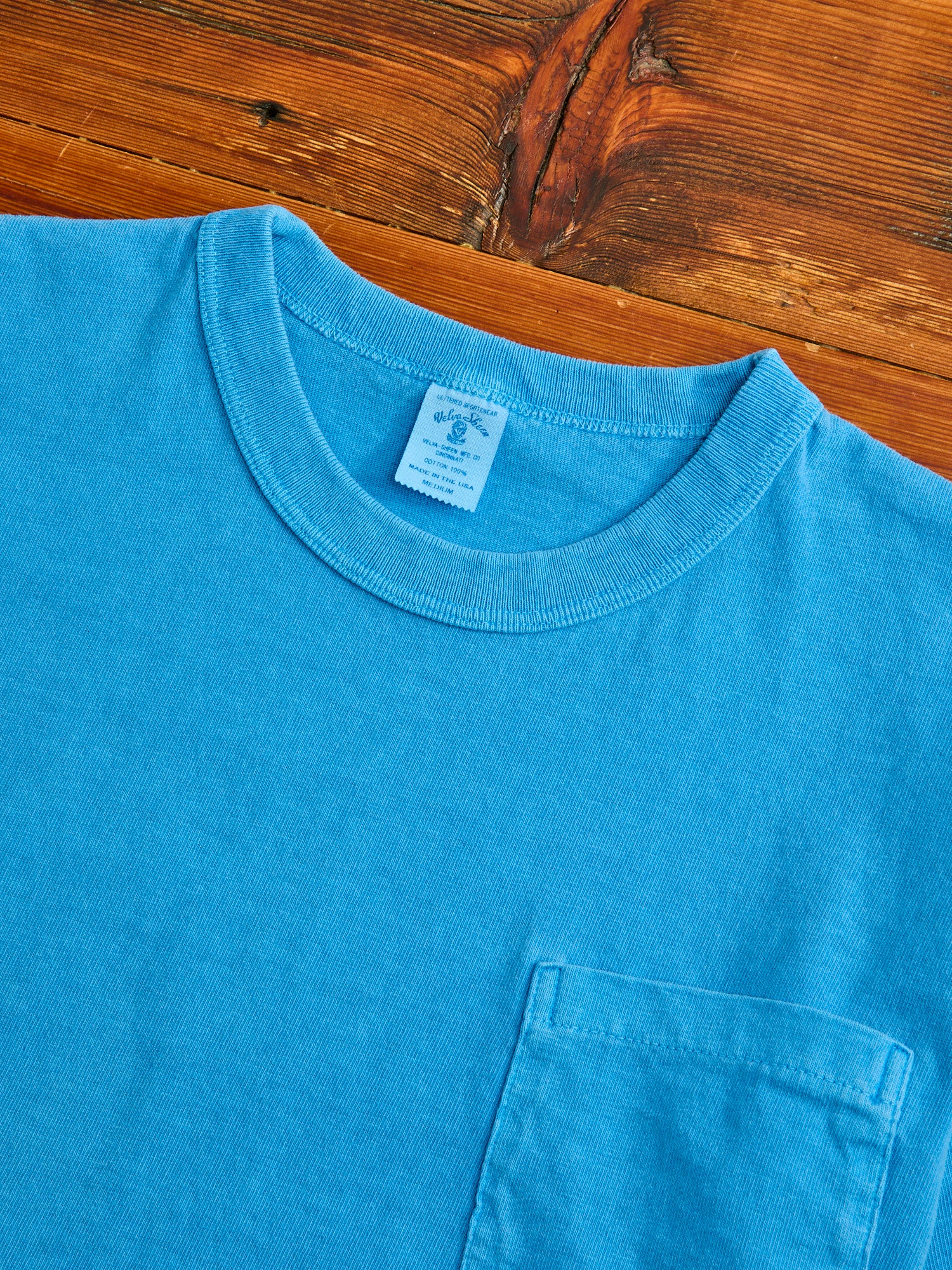 Pigment Dyed Pocket Tee in Adriatic Sea - Image 3