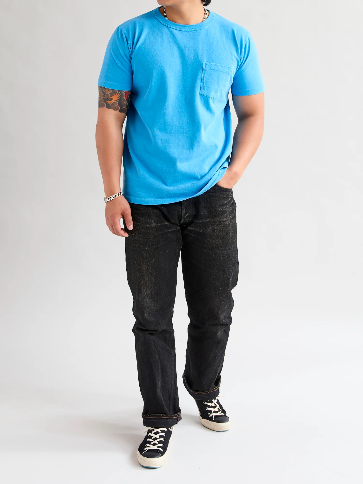 Pigment Dyed Pocket Tee in Adriatic Sea - Image 8