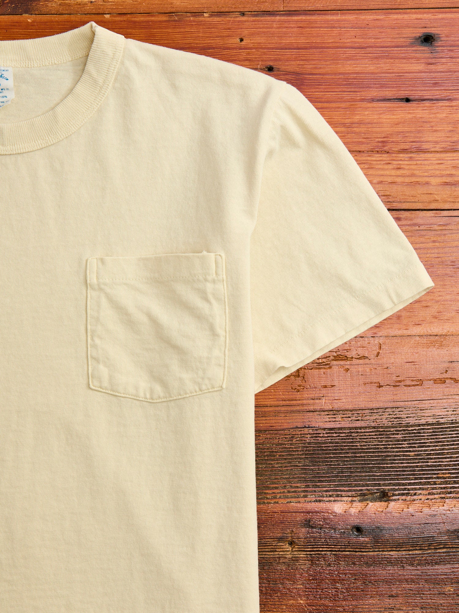 Pigment Dyed Pocket Tee in Oat Milk - Image 4